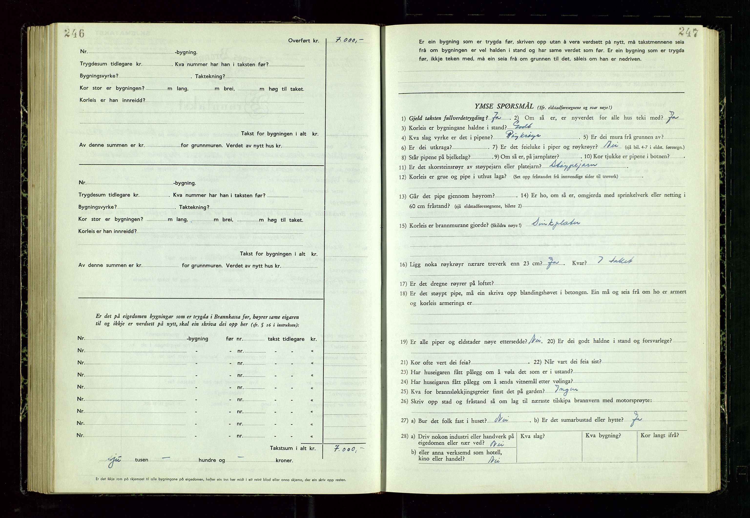 Årdal lensmannskontor, AV/SAST-A-100453/Gob/L0002: "Brandtaxationsprotokol", 1950-1955, s. 246-247