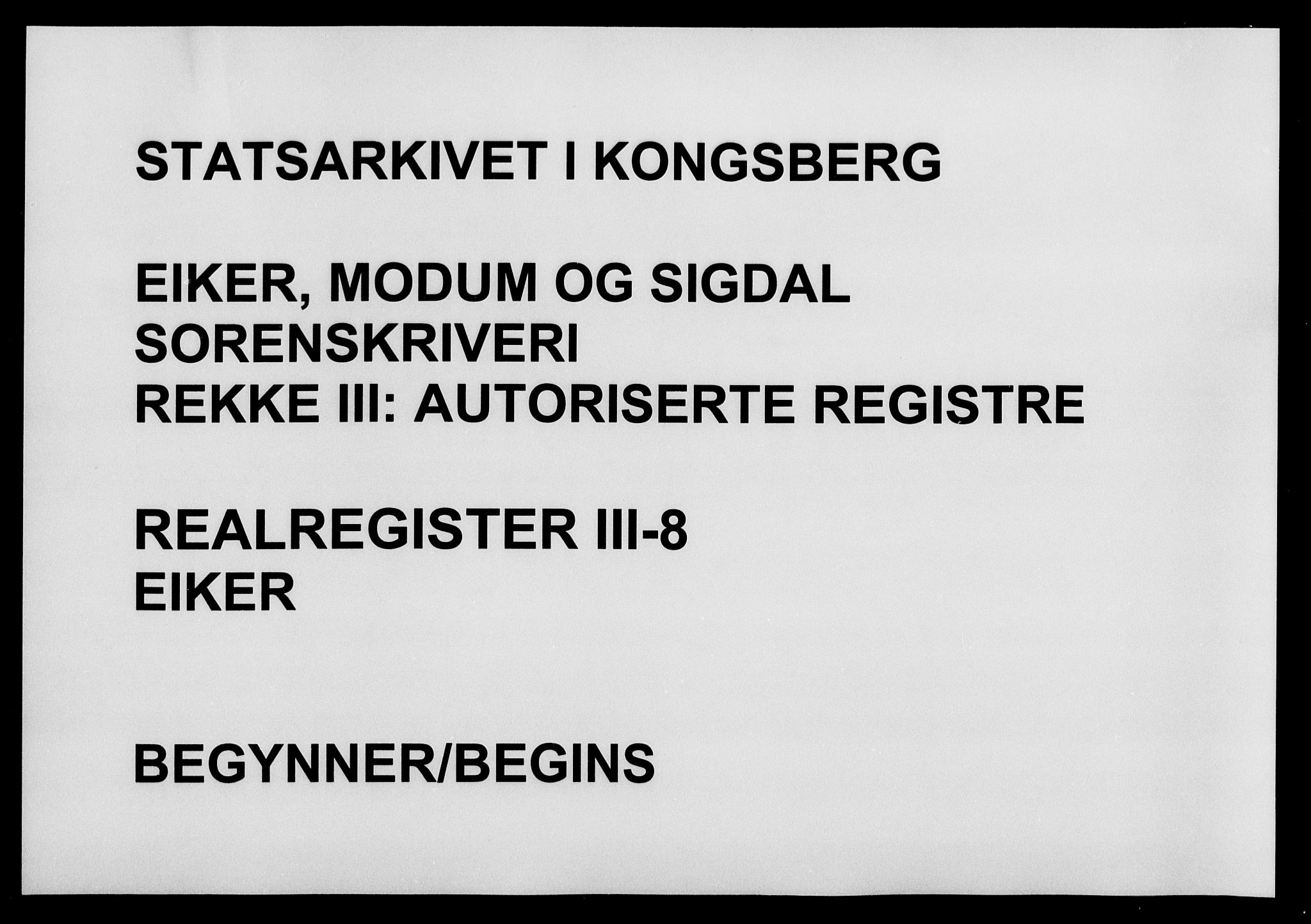 Eiker, Modum og Sigdal sorenskriveri, SAKO/A-123/G/Gb/Gbc/L0008: Panteregister nr. III 8