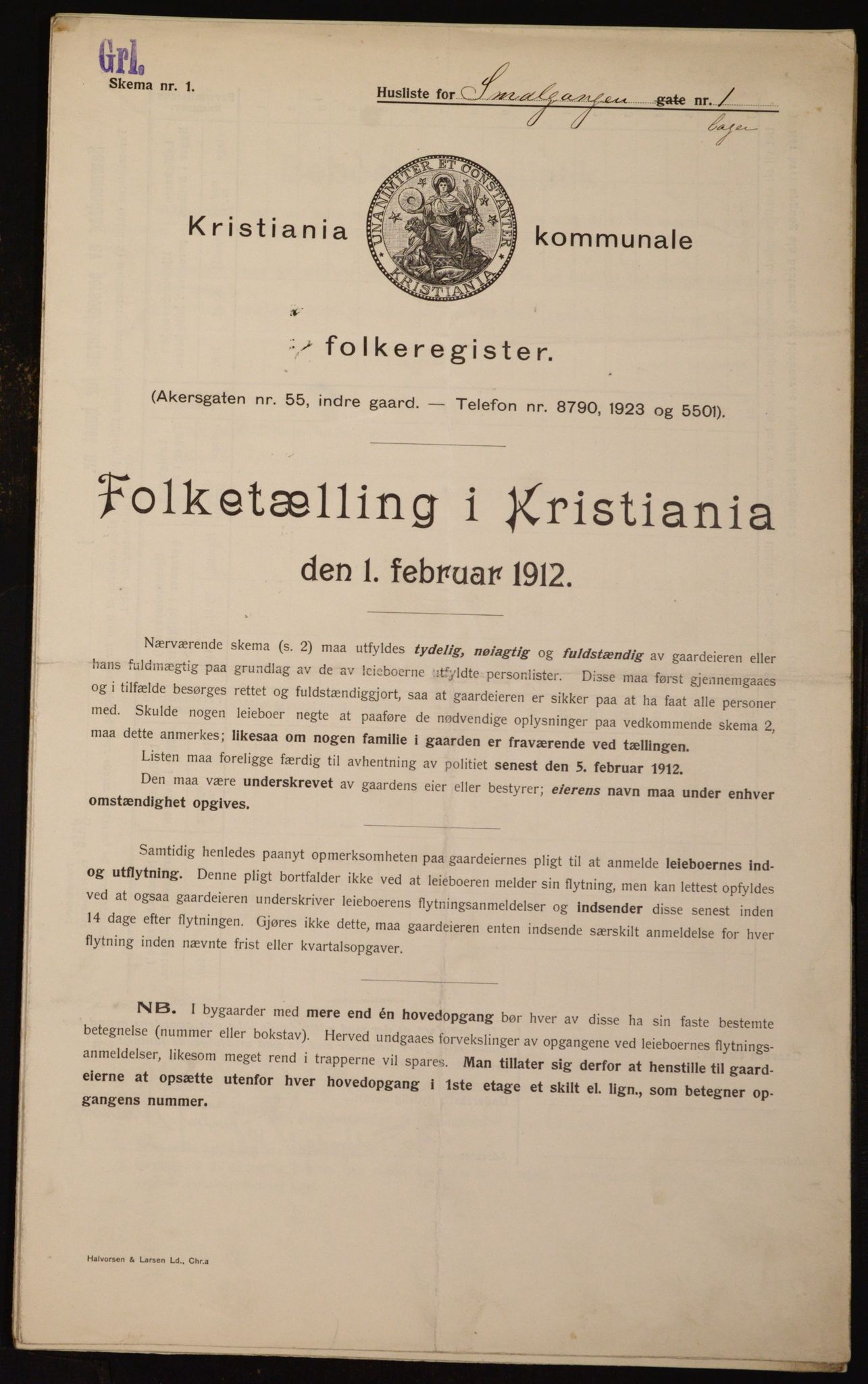 OBA, Kommunal folketelling 1.2.1912 for Kristiania, 1912, s. 97259