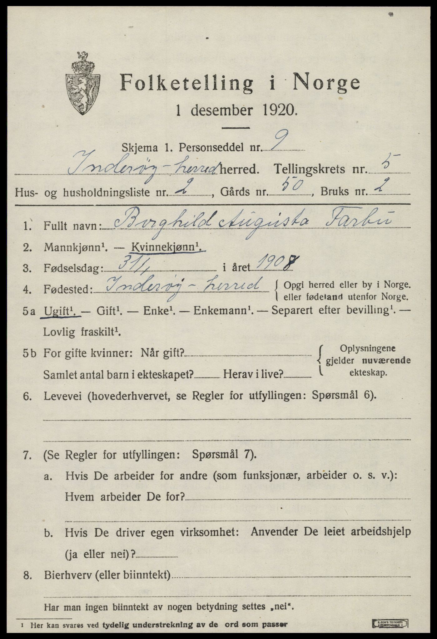 SAT, Folketelling 1920 for 1729 Inderøy herred, 1920, s. 4215