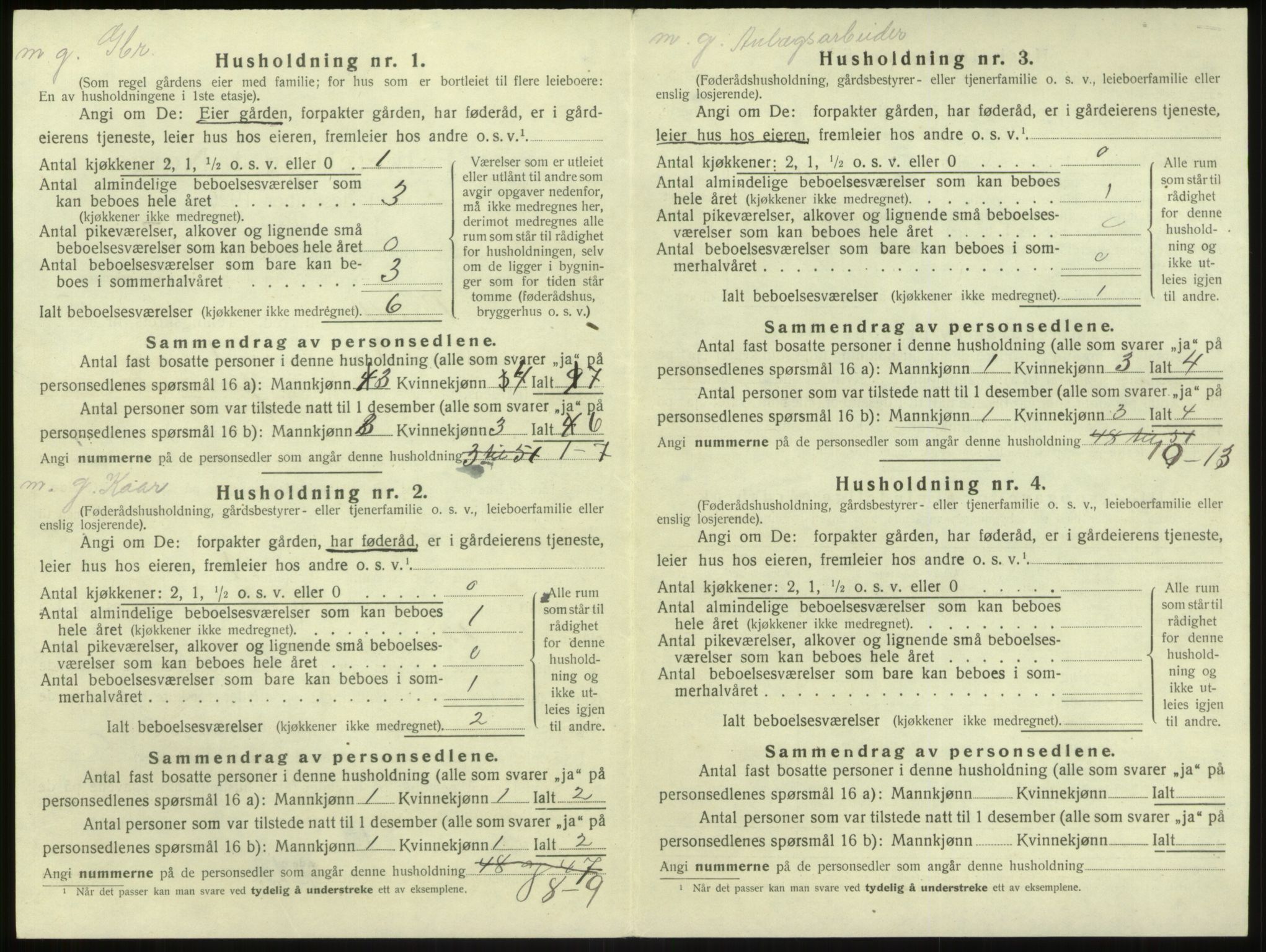 SAB, Folketelling 1920 for 1414 Brekke herred, 1920, s. 156