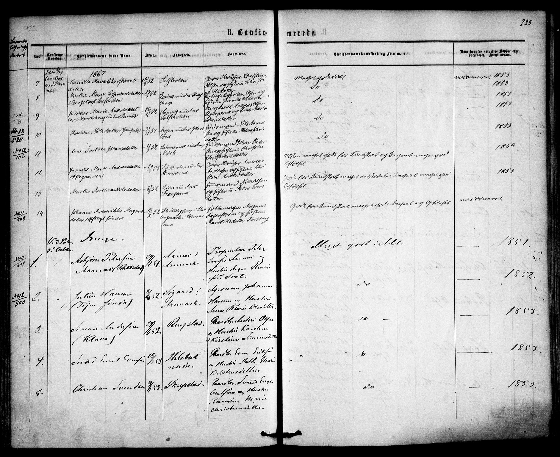 Høland prestekontor Kirkebøker, AV/SAO-A-10346a/F/Fa/L0011: Ministerialbok nr. I 11, 1862-1869, s. 228