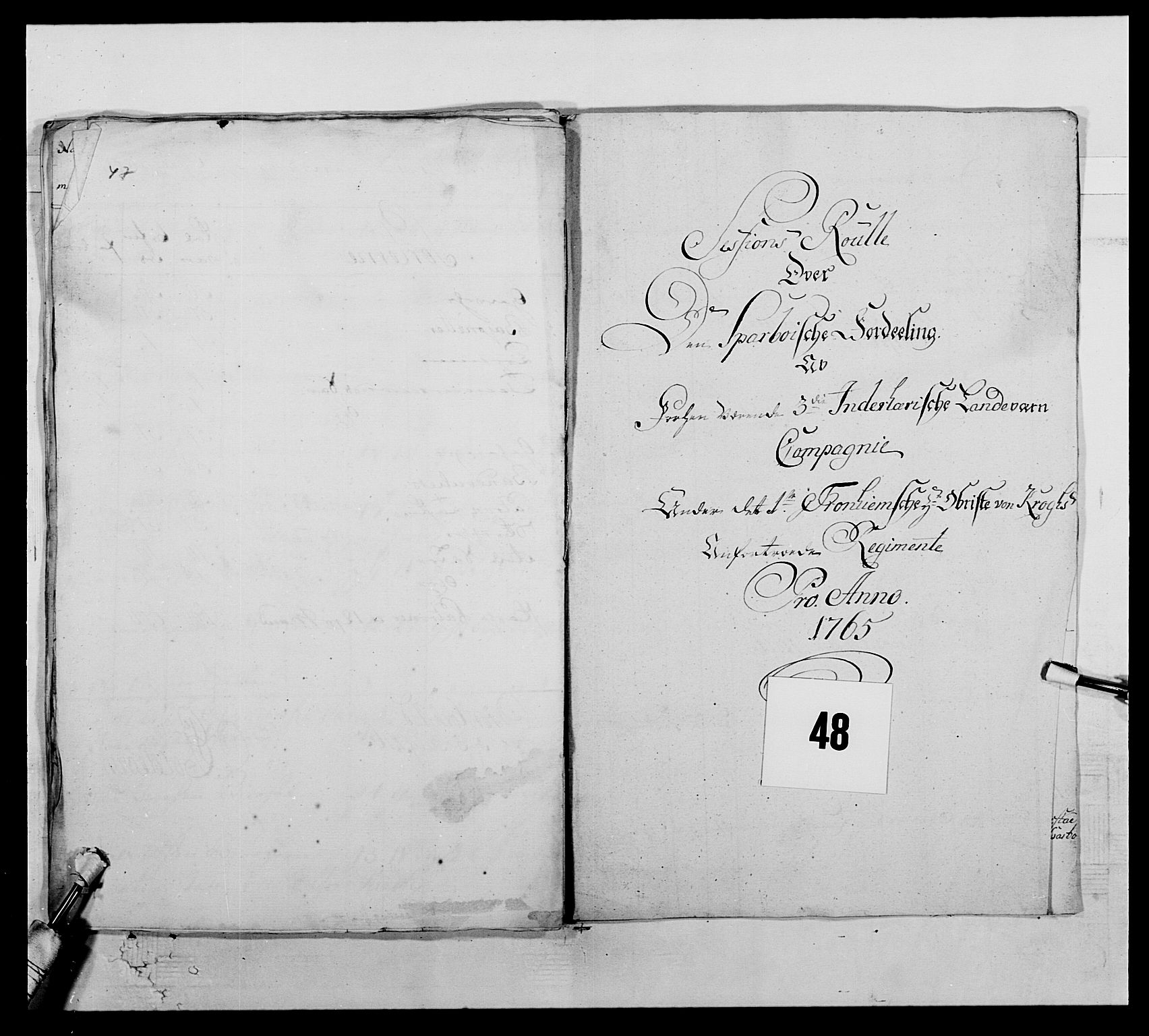 Kommanderende general (KG I) med Det norske krigsdirektorium, AV/RA-EA-5419/E/Ea/L0510: 1. Trondheimske regiment, 1756-1765, s. 577