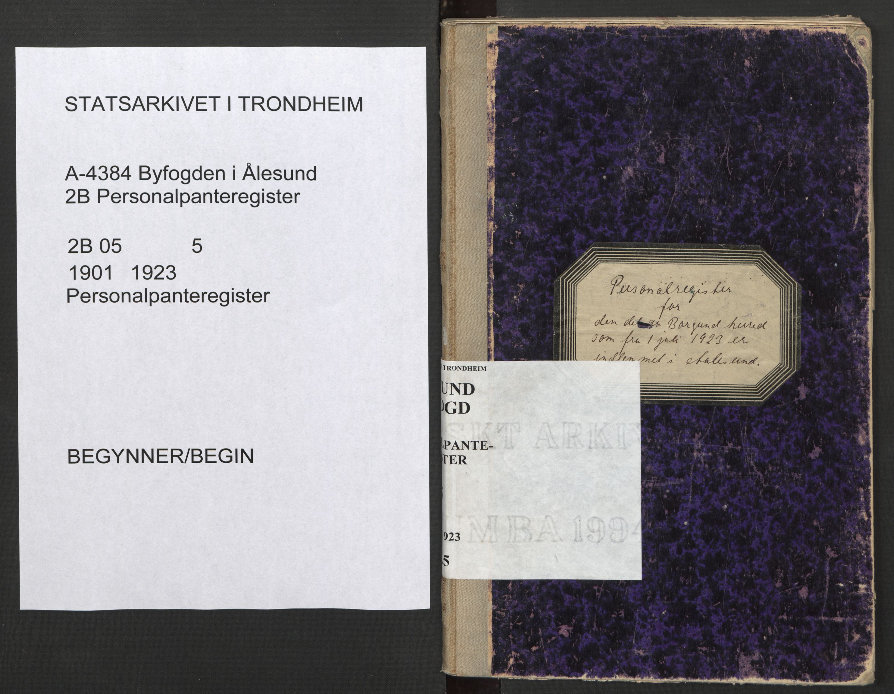 Ålesund byfogd, SAT/A-4384: Panteregister nr. 5, 1901-1923