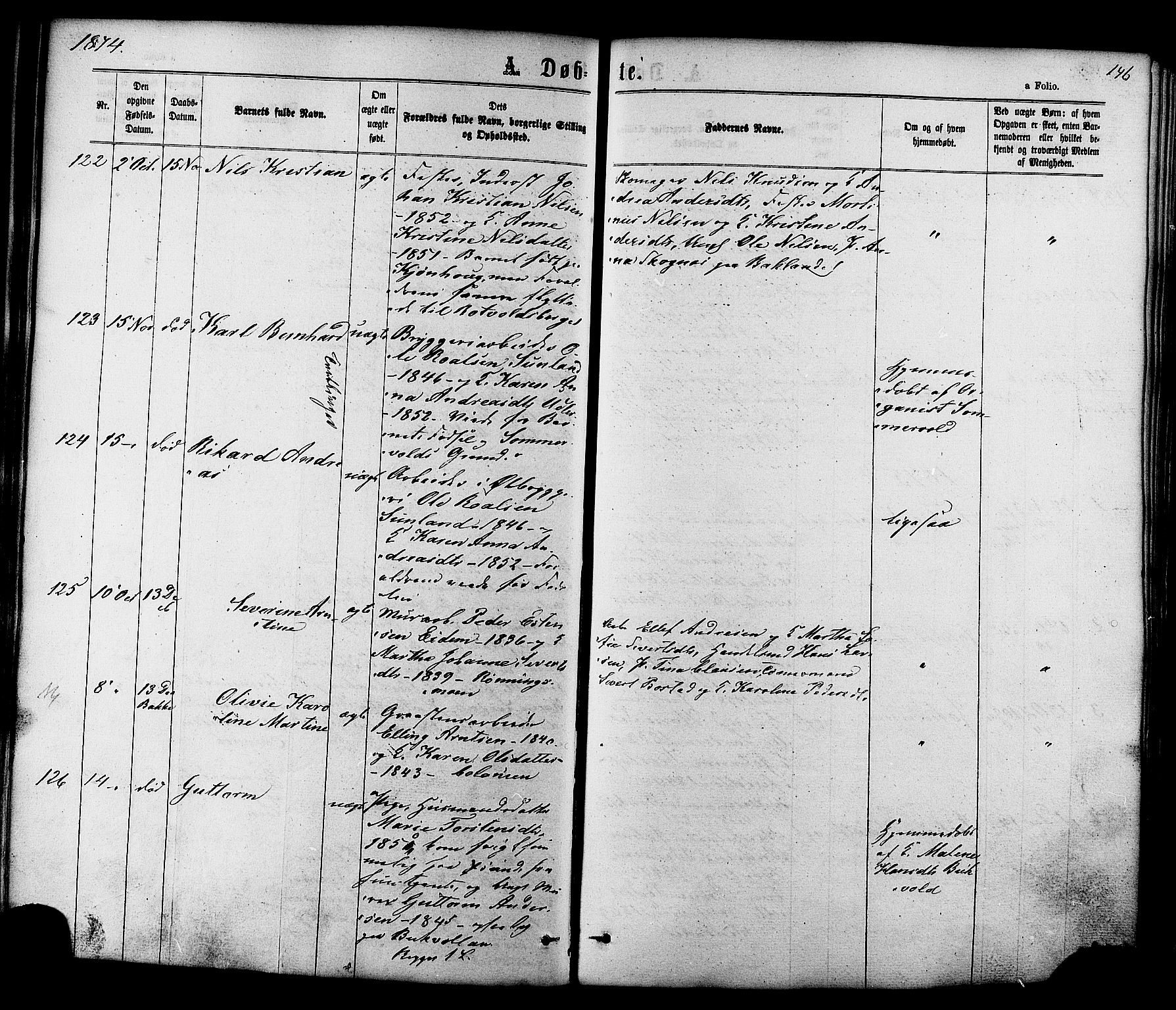 Ministerialprotokoller, klokkerbøker og fødselsregistre - Sør-Trøndelag, AV/SAT-A-1456/606/L0293: Ministerialbok nr. 606A08, 1866-1877, s. 146