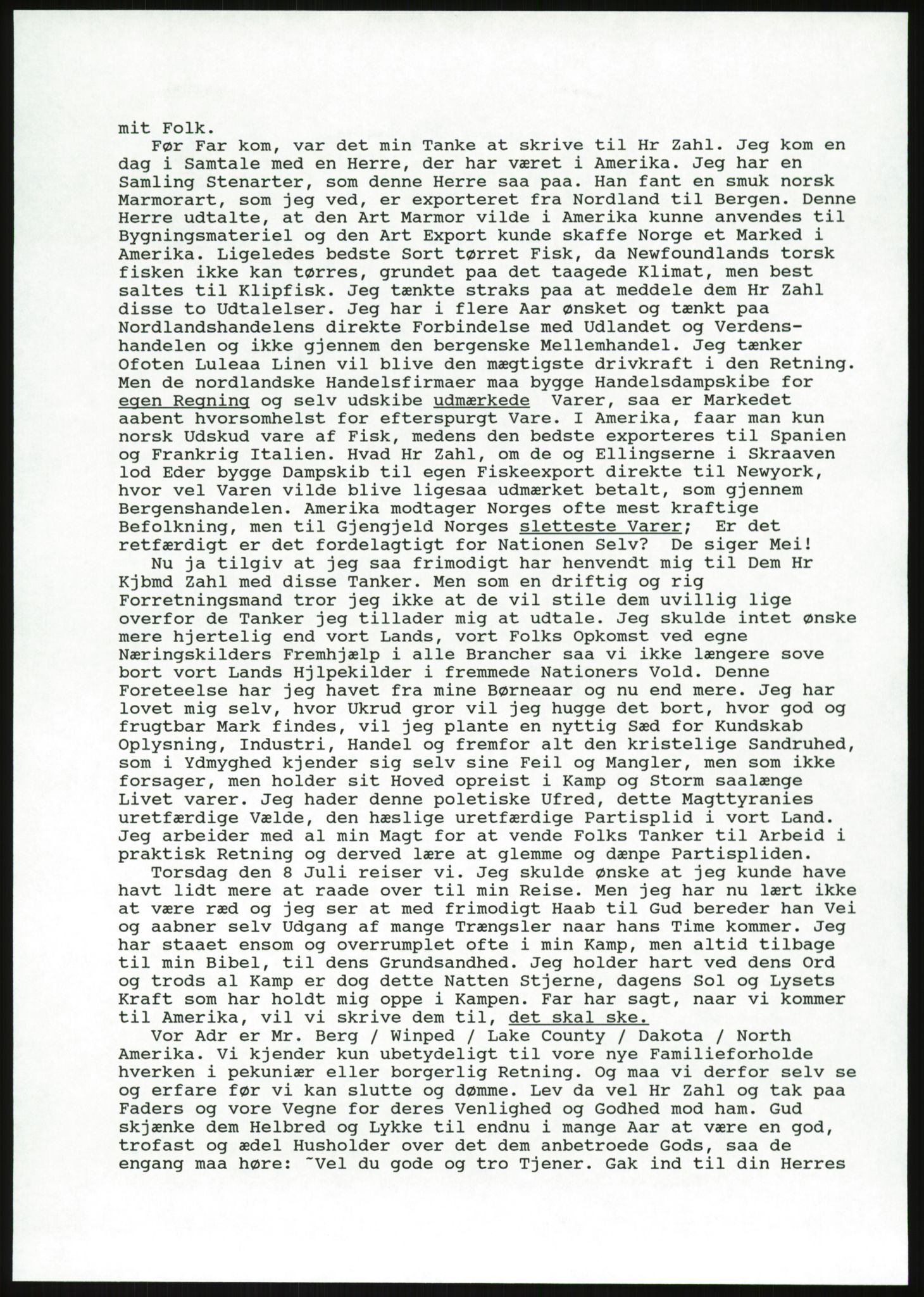 Samlinger til kildeutgivelse, Amerikabrevene, RA/EA-4057/F/L0036: Innlån fra Nordland: Kjerringøyarkivet, 1838-1914, s. 195