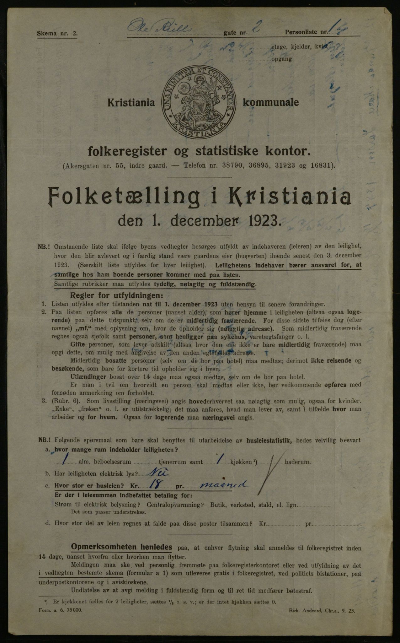 OBA, Kommunal folketelling 1.12.1923 for Kristiania, 1923, s. 82822