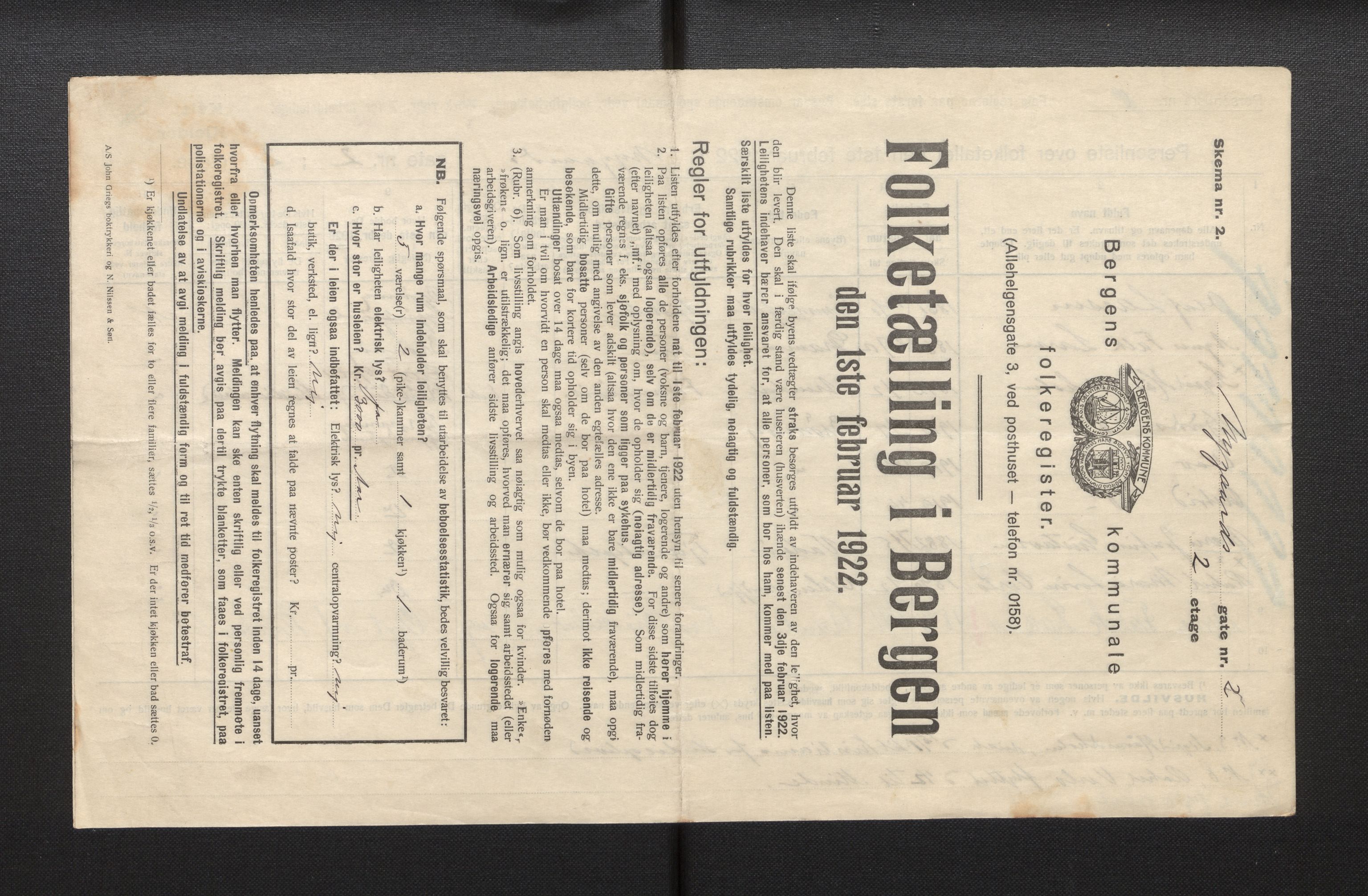 SAB, Kommunal folketelling 1922 for Bergen kjøpstad, 1922, s. 28188