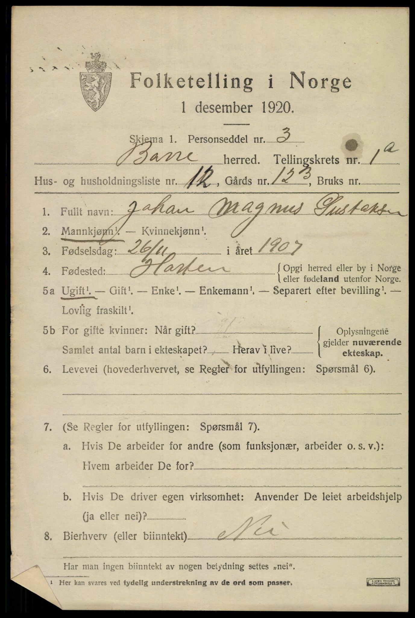 SAKO, Folketelling 1920 for 0717 Borre herred, 1920, s. 1562