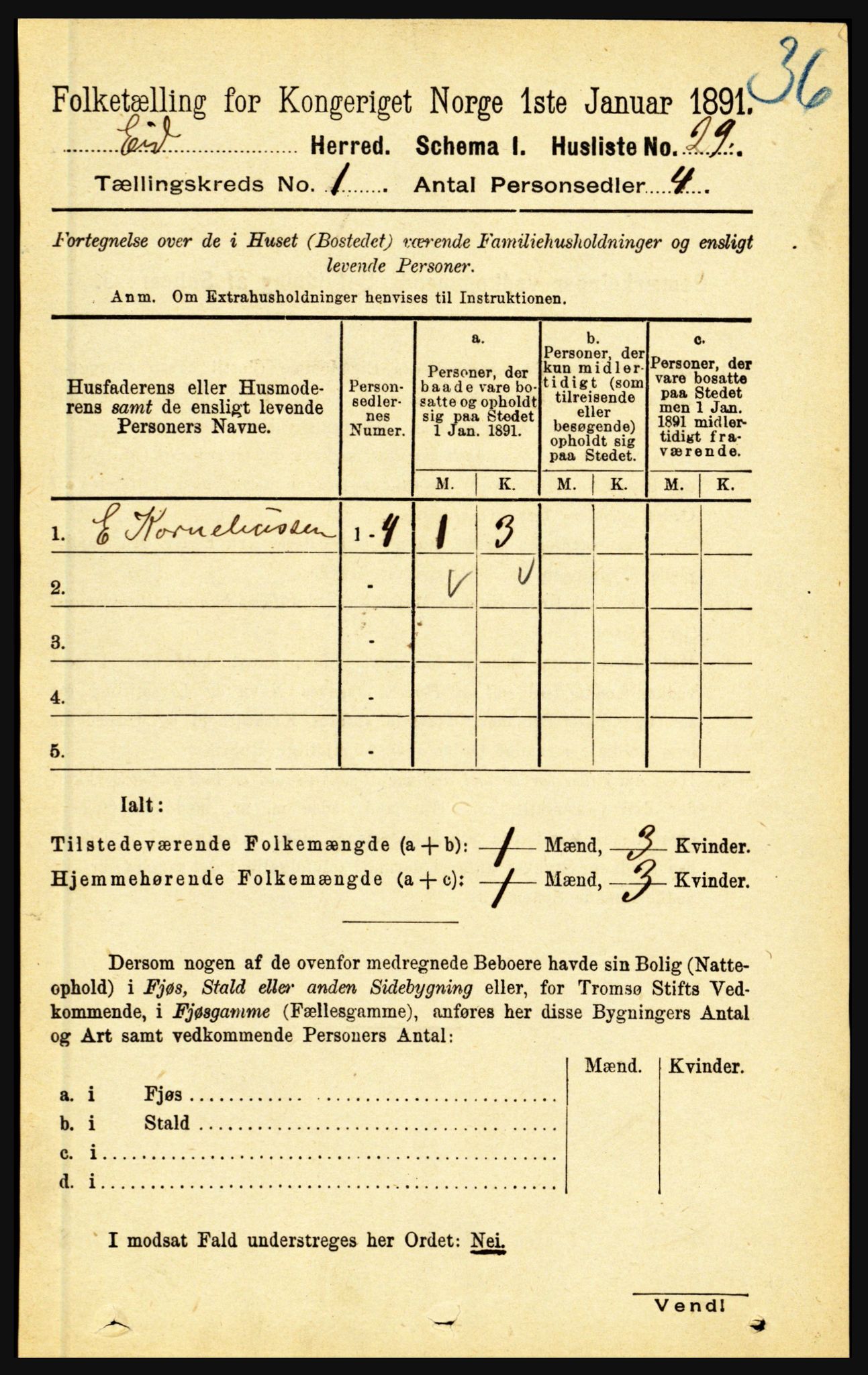 RA, Folketelling 1891 for 1443 Eid herred, 1891, s. 70