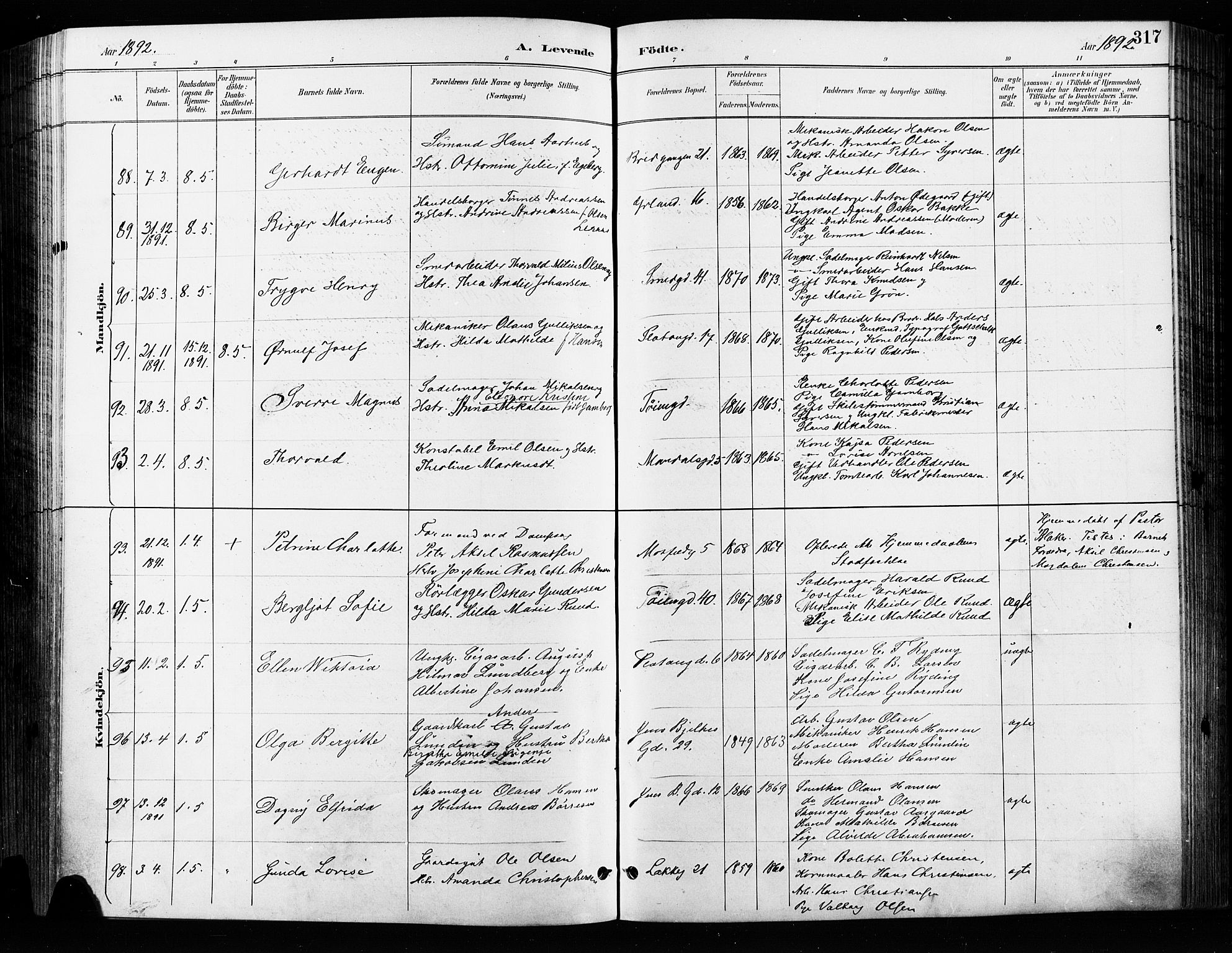 Grønland prestekontor Kirkebøker, SAO/A-10848/F/Fa/L0009: Ministerialbok nr. 9, 1888-1893, s. 317