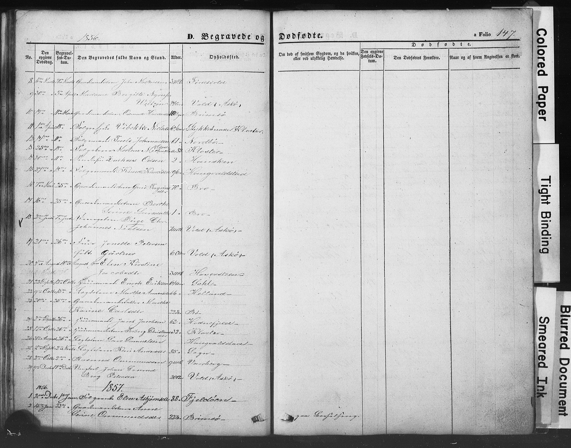 Rennesøy sokneprestkontor, AV/SAST-A -101827/H/Ha/Hab/L0002: Klokkerbok nr. B 2, 1852-1880, s. 147