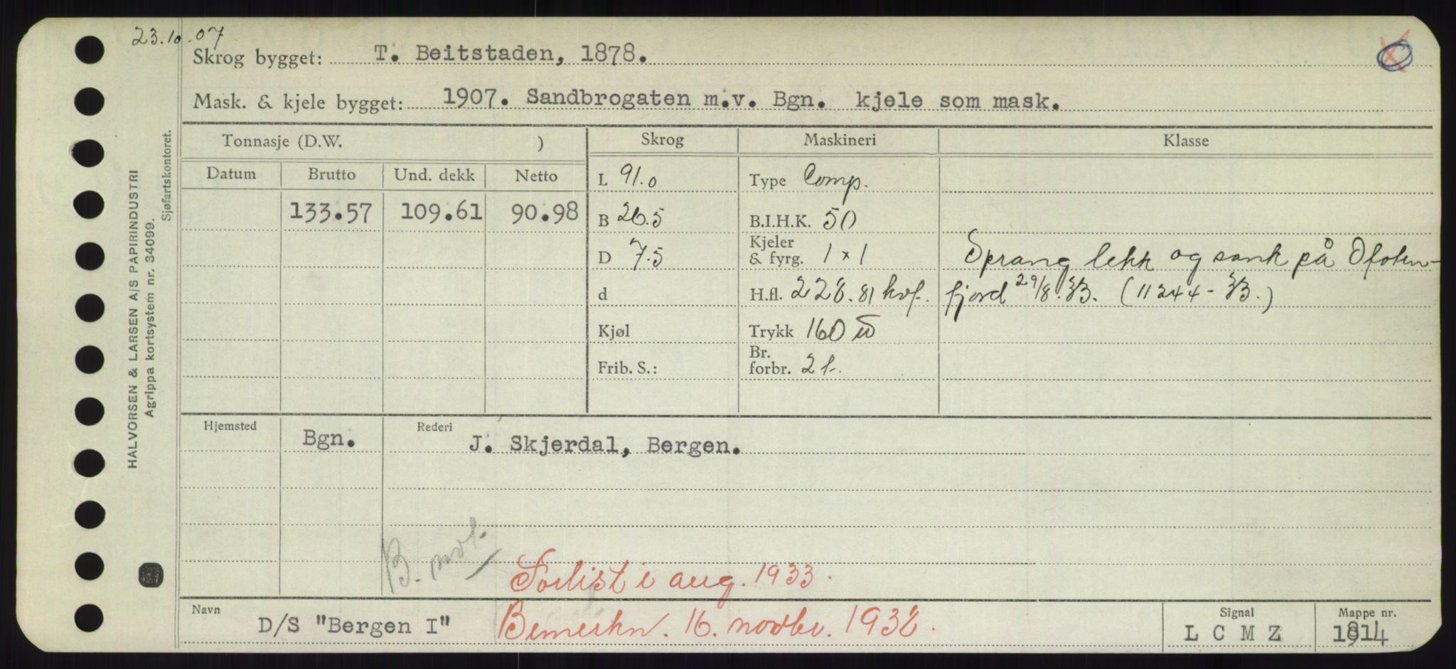 Sjøfartsdirektoratet med forløpere, Skipsmålingen, RA/S-1627/H/Hd/L0003: Fartøy, B-Bev, s. 765