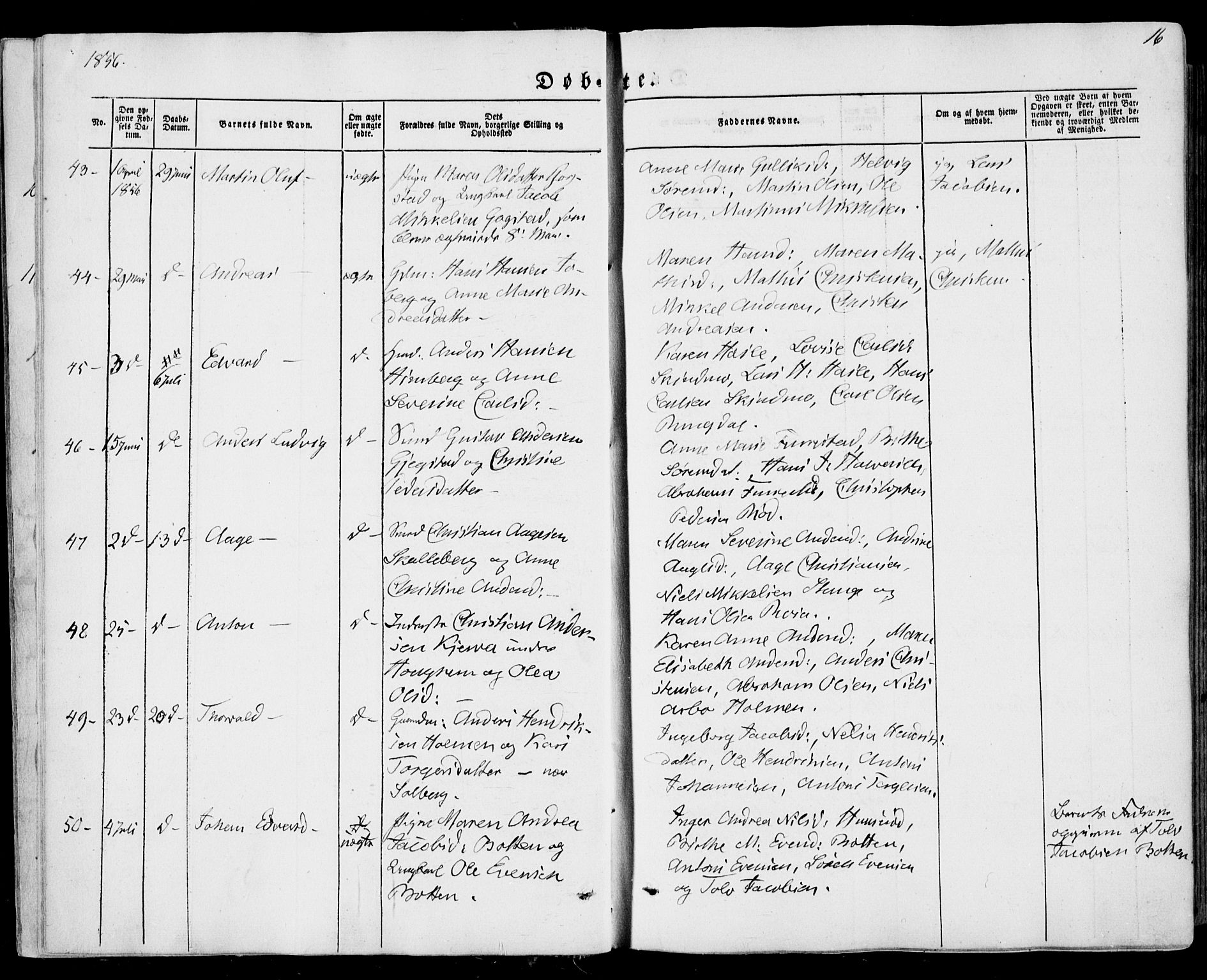 Sandar kirkebøker, AV/SAKO-A-243/F/Fa/L0007: Ministerialbok nr. 7, 1855-1861, s. 16