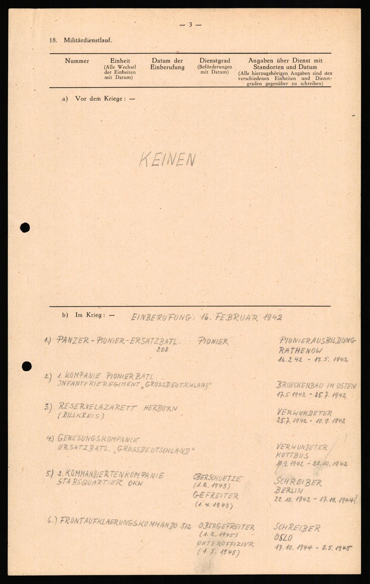 Forsvaret, Forsvarets overkommando II, AV/RA-RAFA-3915/D/Db/L0017: CI Questionaires. Tyske okkupasjonsstyrker i Norge. Tyskere., 1945-1946, s. 433