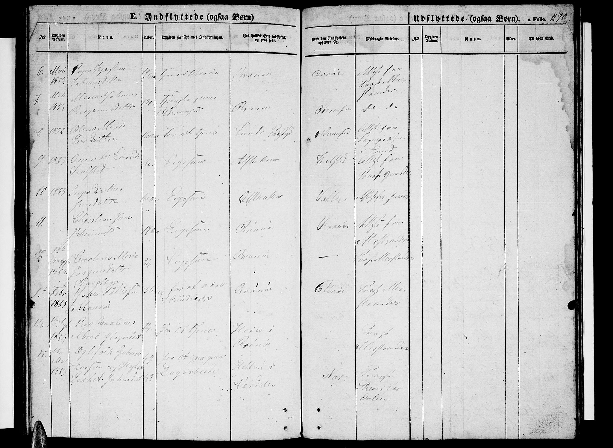 Ministerialprotokoller, klokkerbøker og fødselsregistre - Nordland, SAT/A-1459/816/L0251: Klokkerbok nr. 816C01, 1852-1870, s. 270