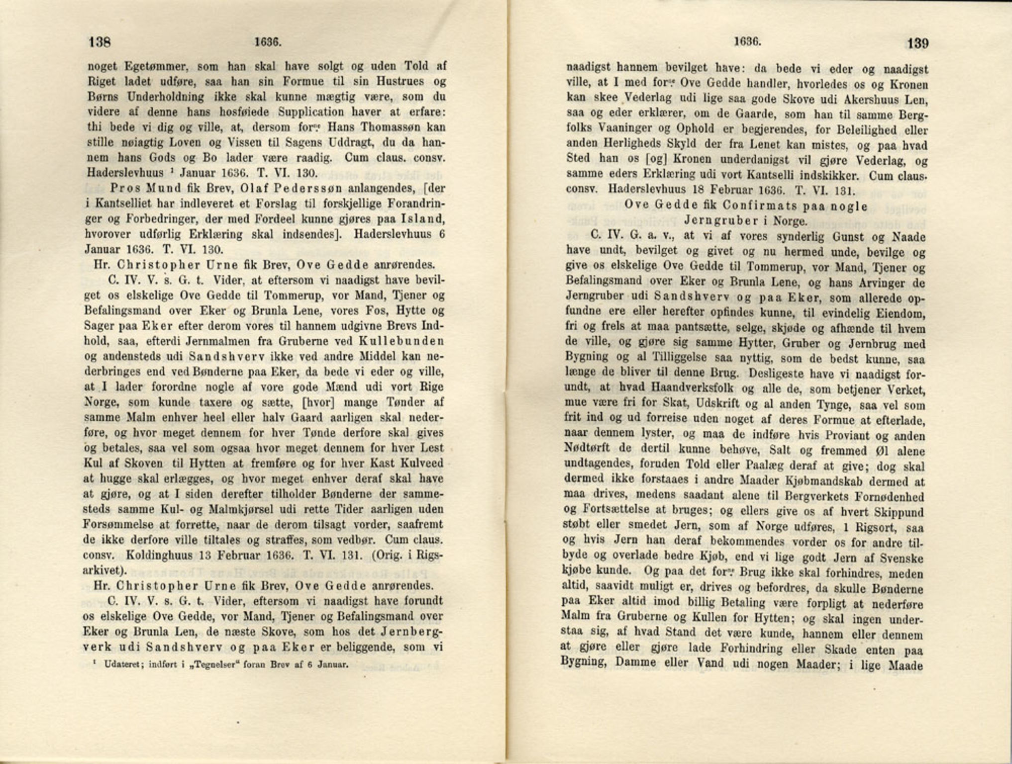 Publikasjoner utgitt av Det Norske Historiske Kildeskriftfond, PUBL/-/-/-: Norske Rigs-Registranter, bind 7, 1635-1640, s. 138-139