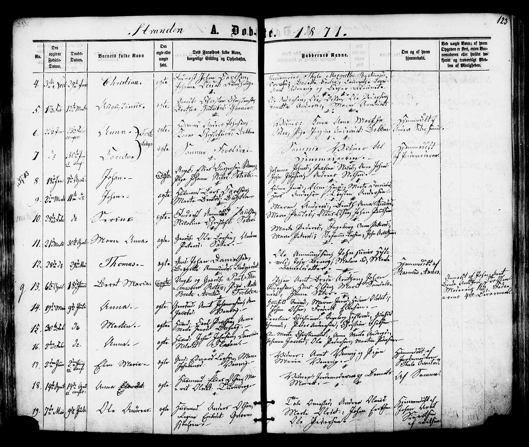 Ministerialprotokoller, klokkerbøker og fødselsregistre - Nord-Trøndelag, SAT/A-1458/701/L0009: Ministerialbok nr. 701A09 /2, 1864-1882, s. 123