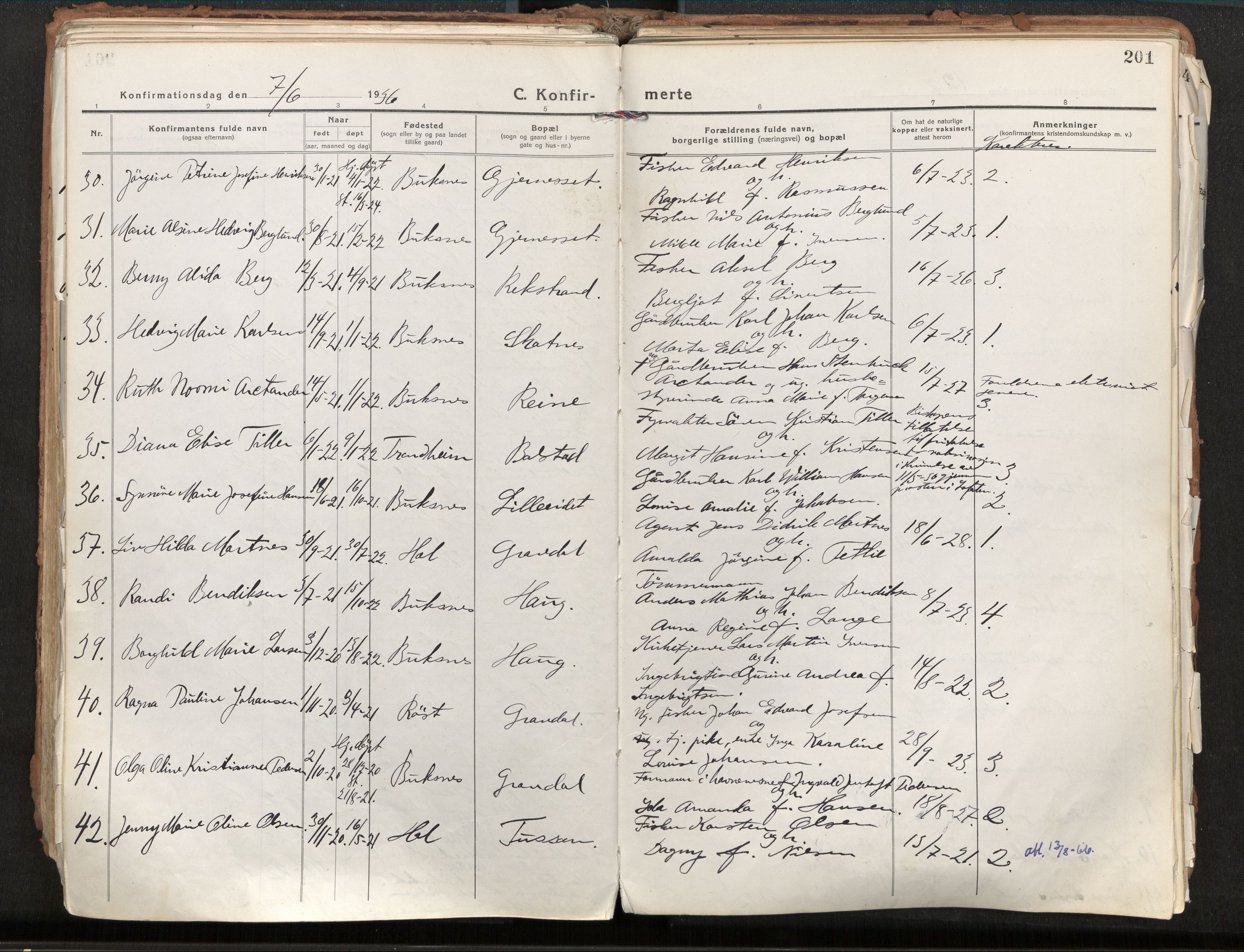 Ministerialprotokoller, klokkerbøker og fødselsregistre - Nordland, AV/SAT-A-1459/881/L1160: Ministerialbok nr. 881A13, 1919-1937, s. 201