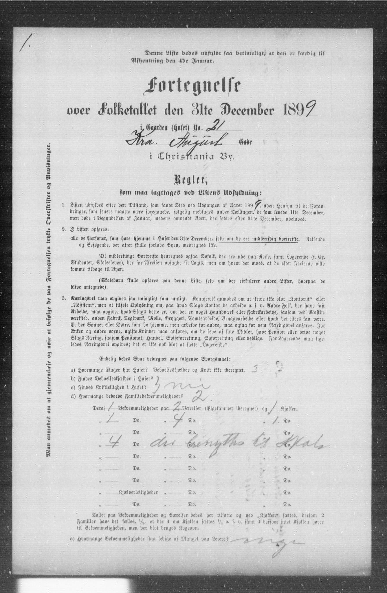 OBA, Kommunal folketelling 31.12.1899 for Kristiania kjøpstad, 1899, s. 7044