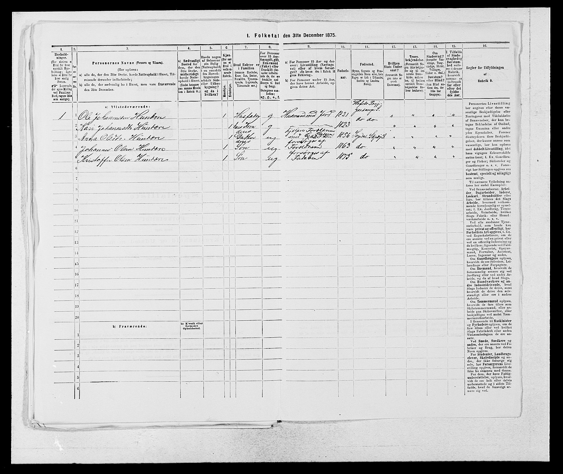 SAB, Folketelling 1875 for 1420P Sogndal prestegjeld, 1875, s. 977