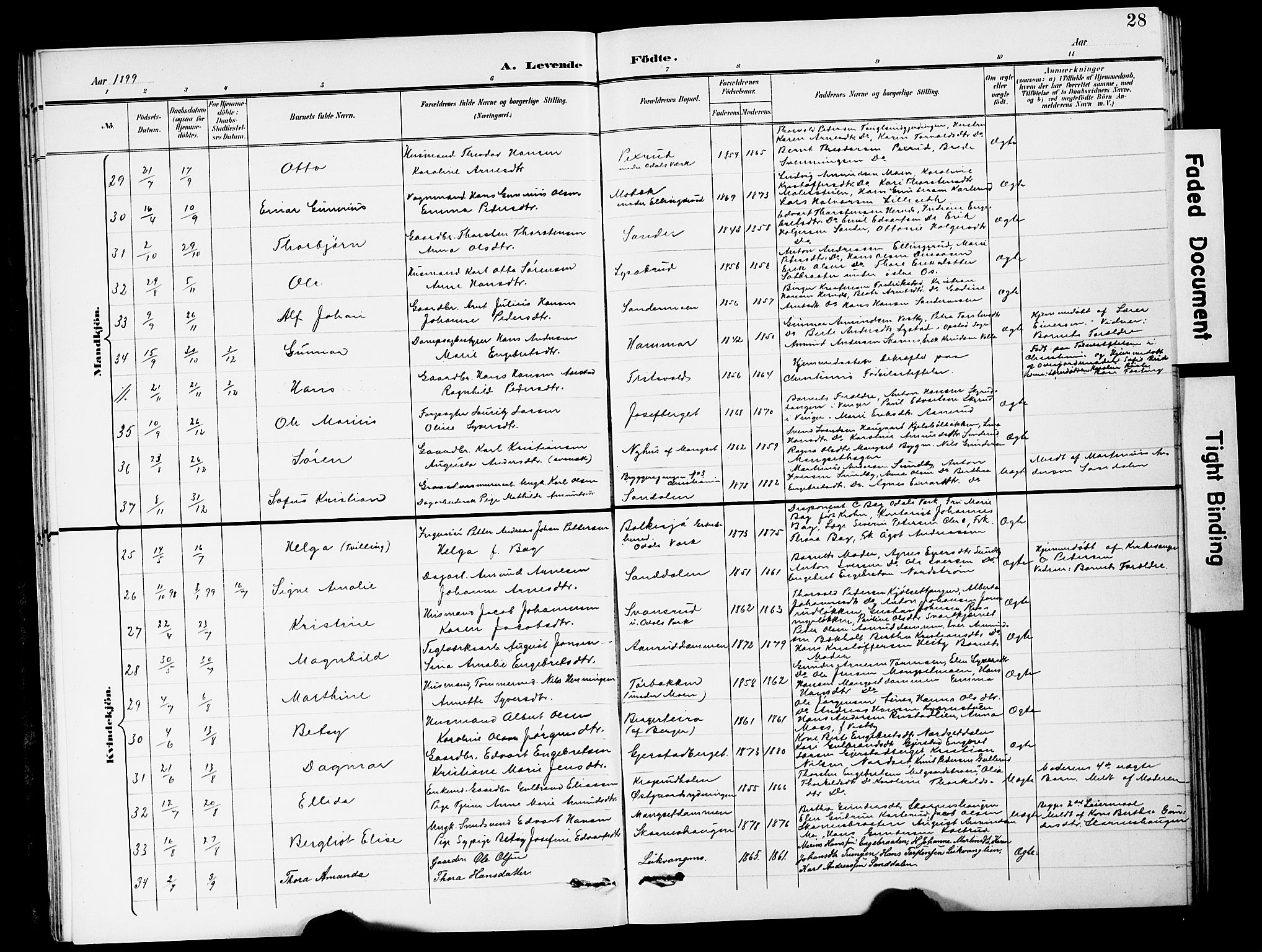 Sør-Odal prestekontor, AV/SAH-PREST-030/H/Ha/Hab/L0001: Klokkerbok nr. 1, 1895-1902, s. 28