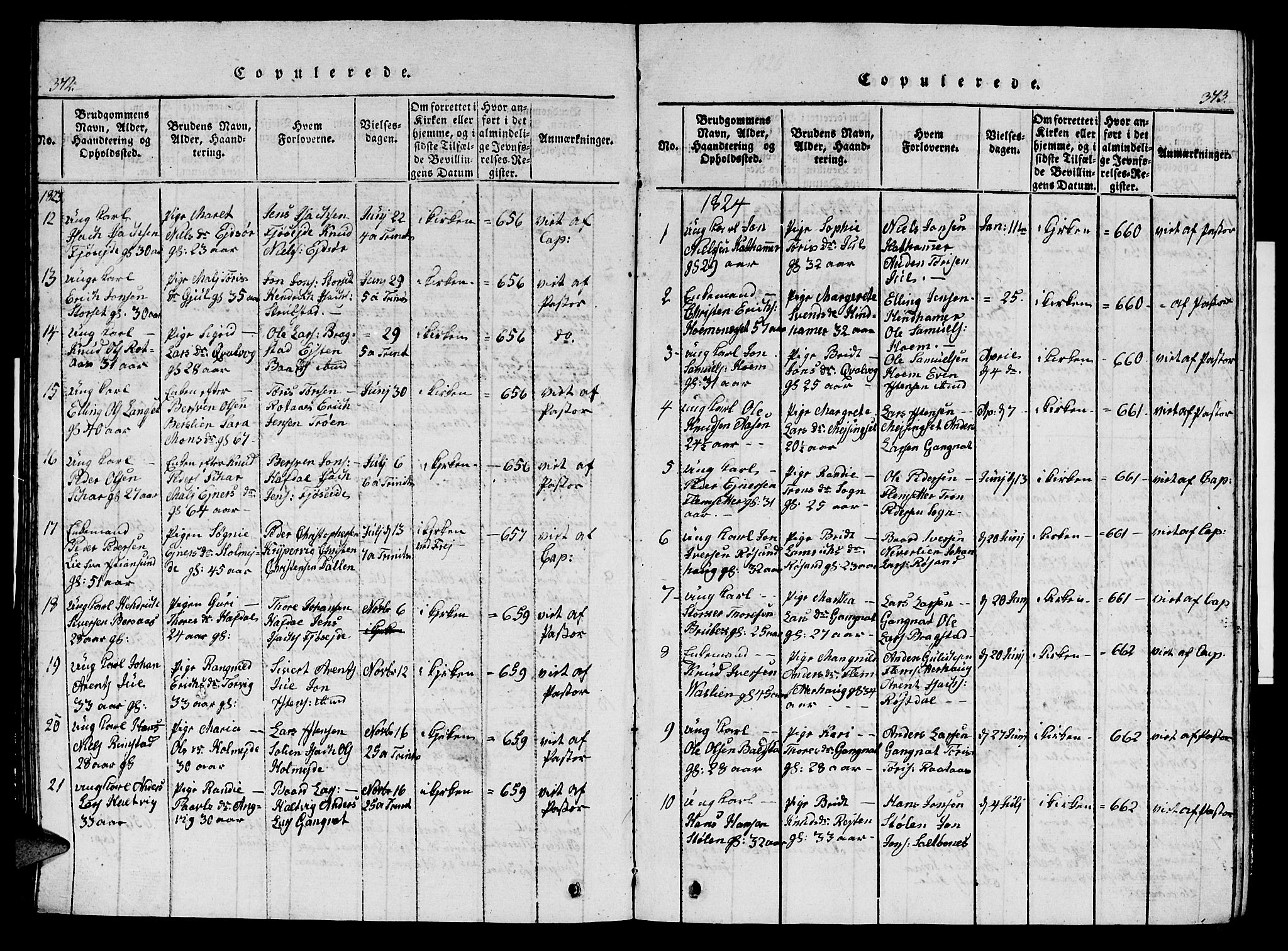 Ministerialprotokoller, klokkerbøker og fødselsregistre - Møre og Romsdal, AV/SAT-A-1454/586/L0990: Klokkerbok nr. 586C01, 1819-1837, s. 372-373