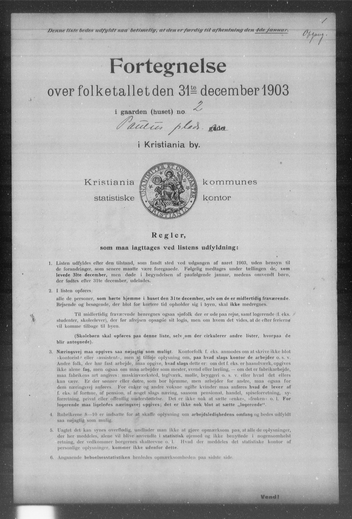 OBA, Kommunal folketelling 31.12.1903 for Kristiania kjøpstad, 1903, s. 15409