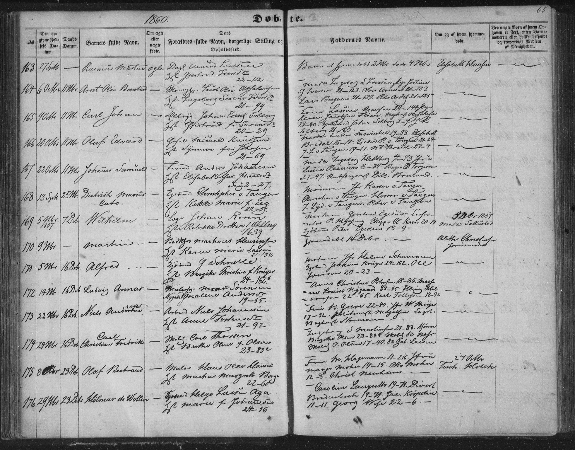 Korskirken sokneprestembete, AV/SAB-A-76101/H/Haa/L0018: Ministerialbok nr. B 4, 1857-1866, s. 65