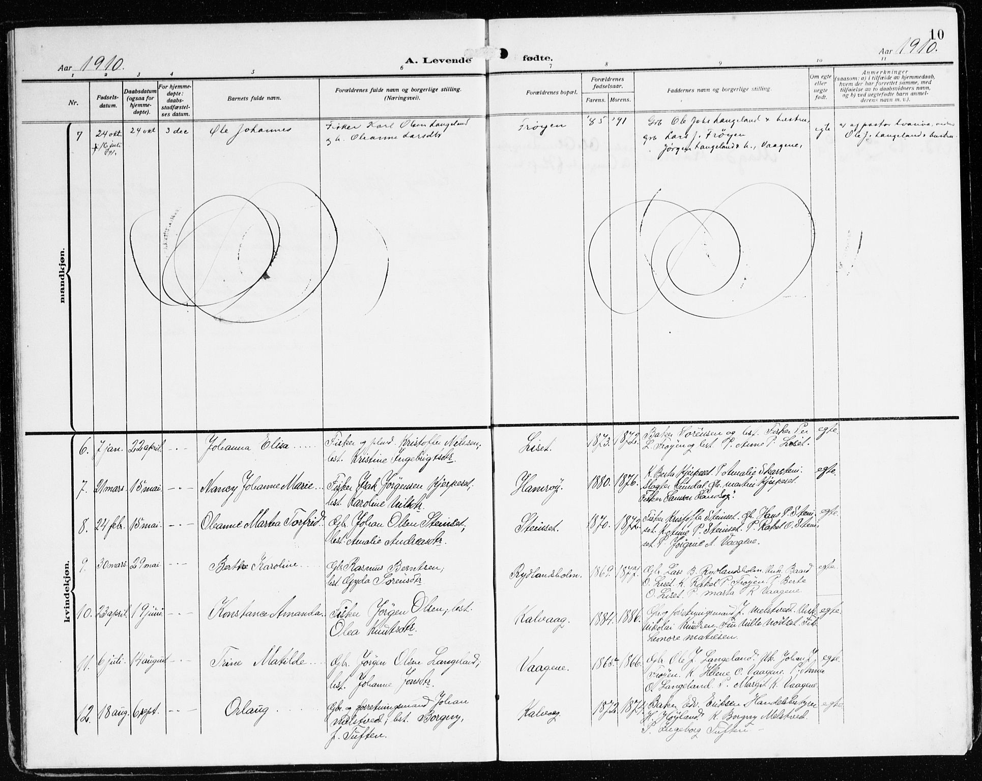 Bremanger sokneprestembete, AV/SAB-A-82201/H/Haa/Haab/L0003: Ministerialbok nr. B 3, 1908-1925, s. 10