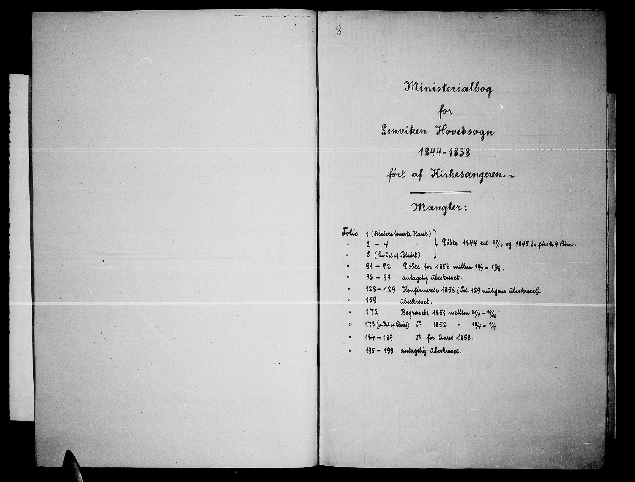 Lenvik sokneprestembete, AV/SATØ-S-1310/H/Ha/Hab/L0003klokker: Klokkerbok nr. 3, 1844-1858