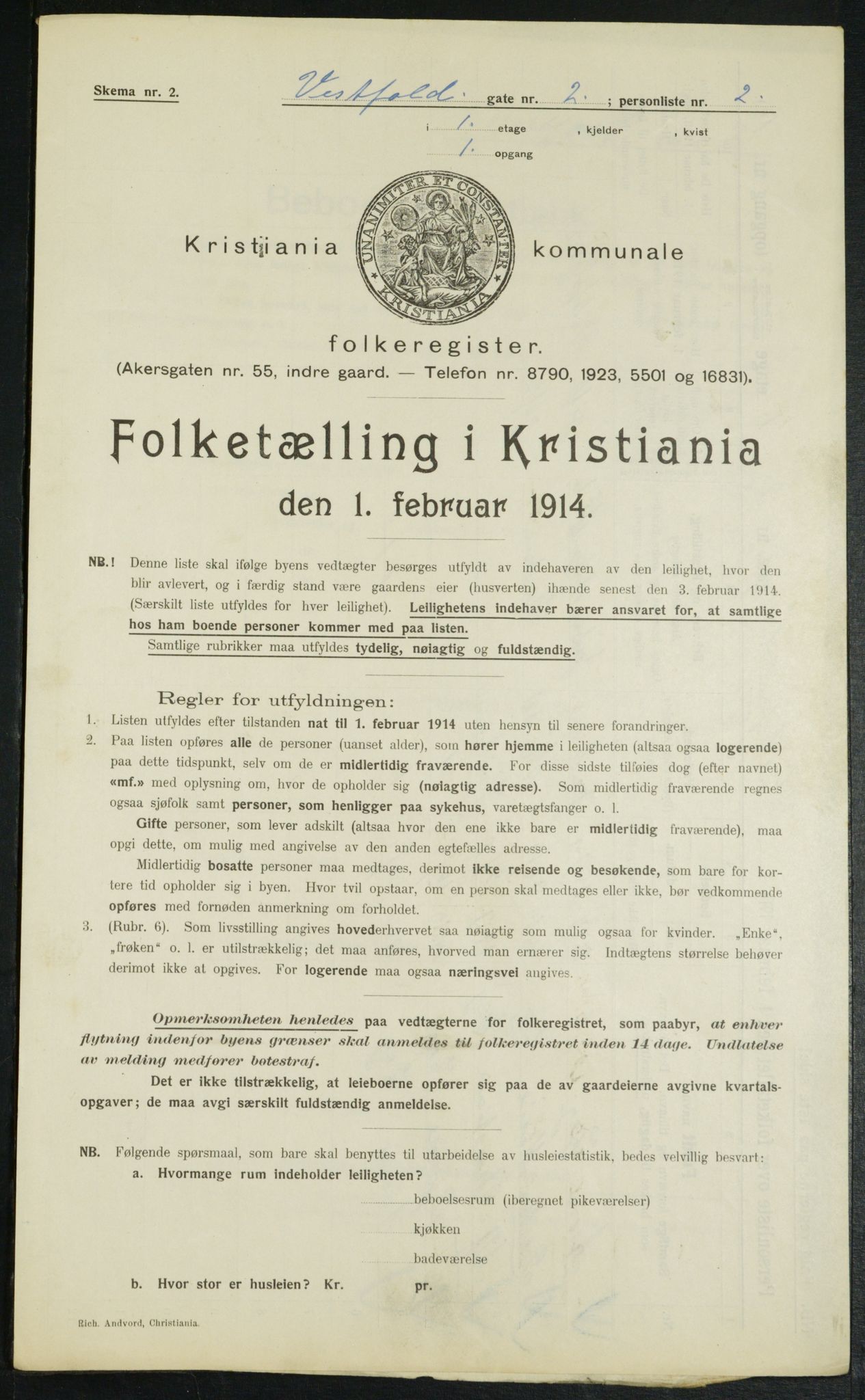 OBA, Kommunal folketelling 1.2.1914 for Kristiania, 1914, s. 123472