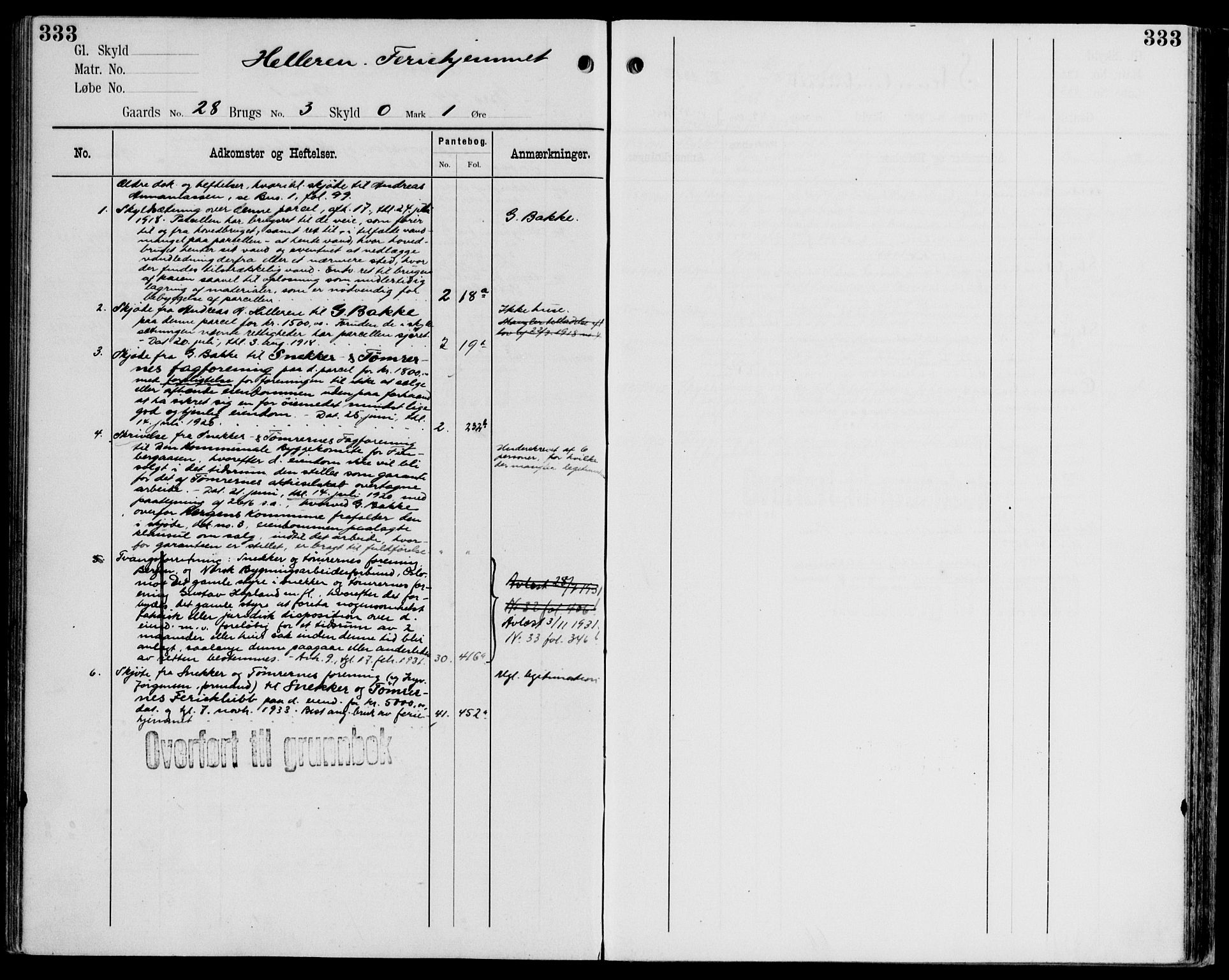 Midhordland sorenskriveri, AV/SAB-A-3001/1/G/Ga/Gab/L0107: Panteregister nr. II.A.b.107, s. 333