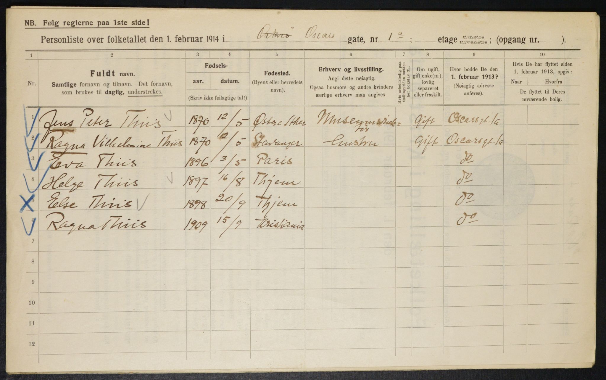 OBA, Kommunal folketelling 1.2.1914 for Kristiania, 1914, s. 76124