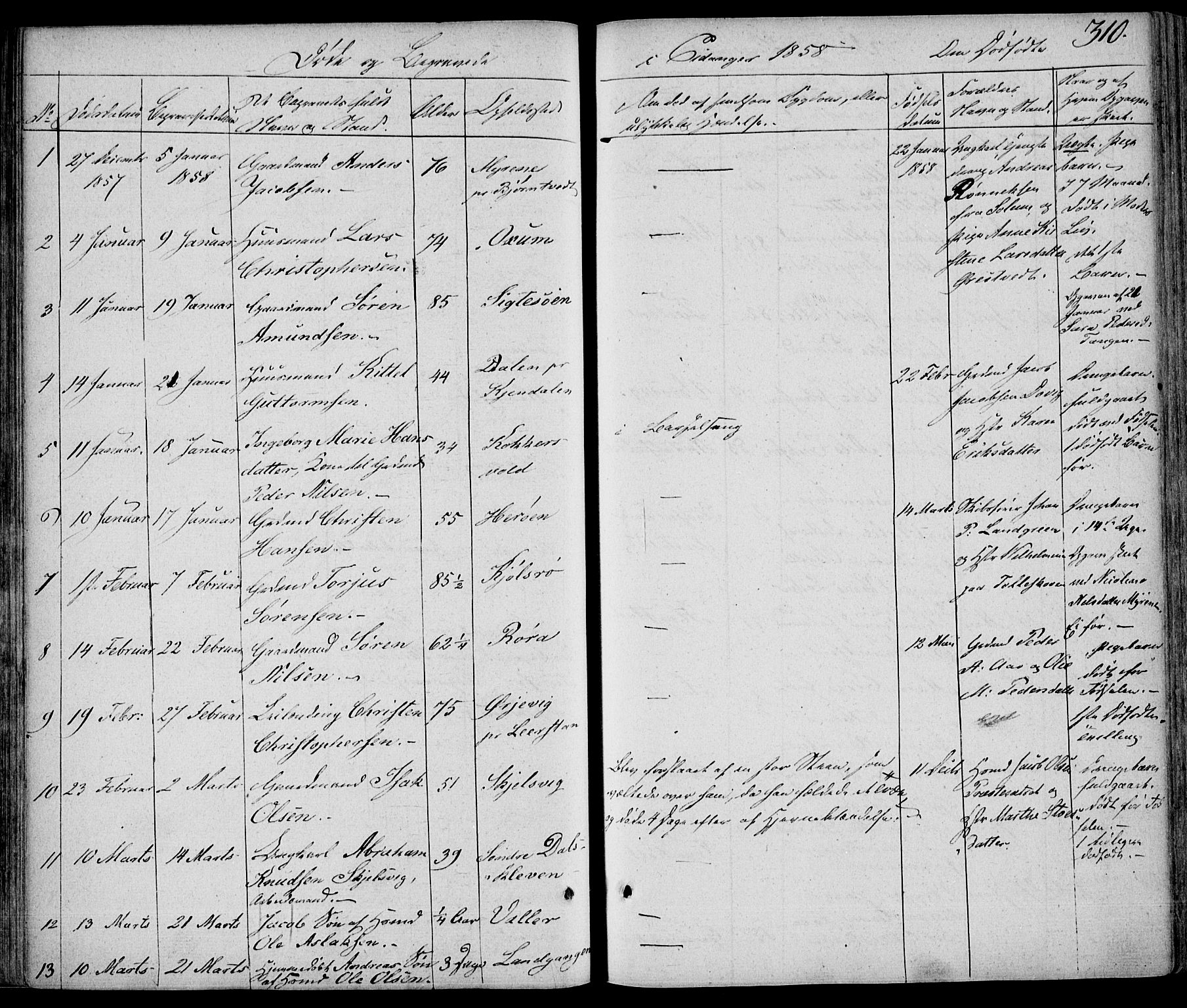 Eidanger kirkebøker, AV/SAKO-A-261/F/Fa/L0008: Ministerialbok nr. 8, 1831-1858, s. 310