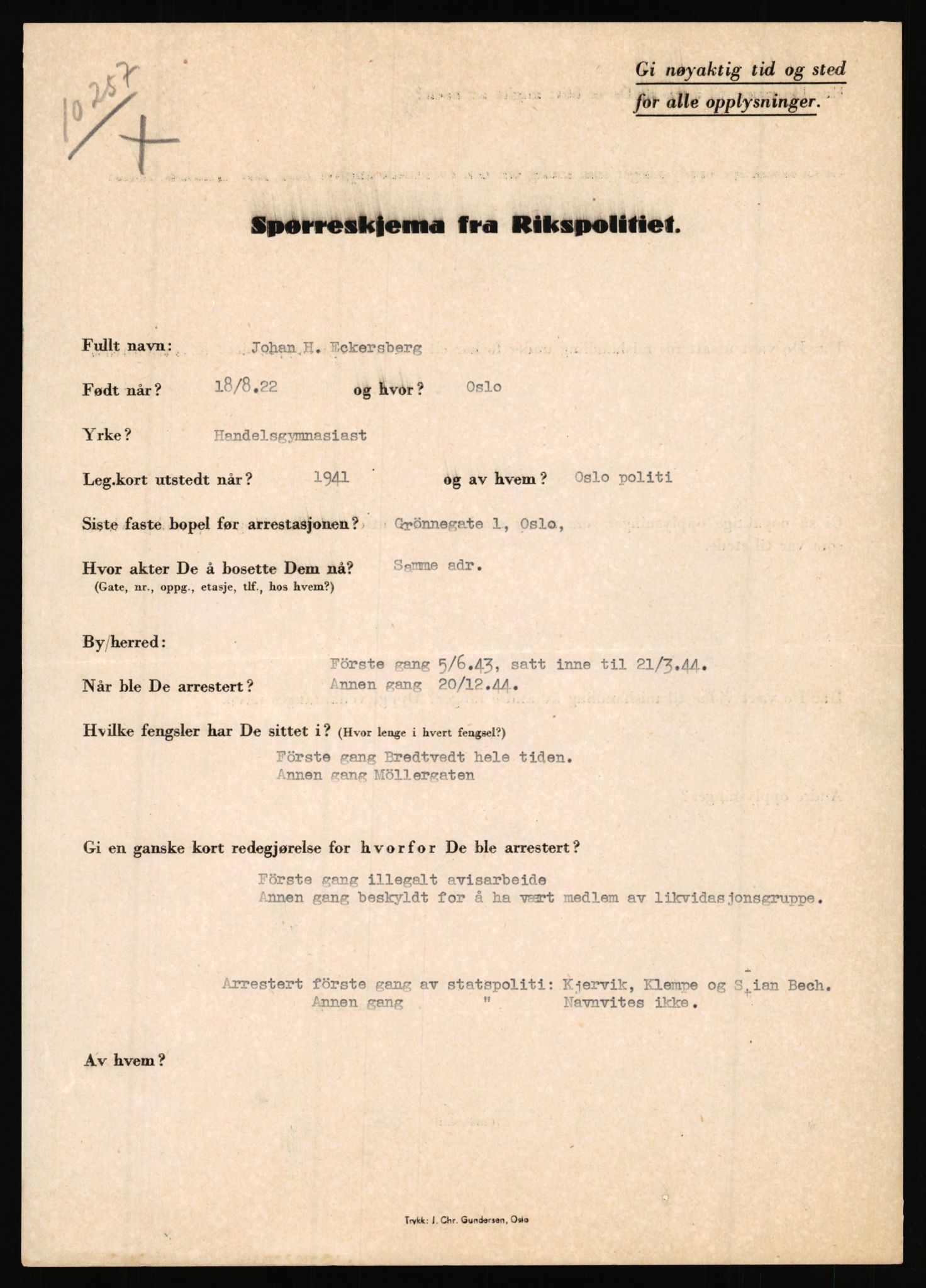 Rikspolitisjefen, AV/RA-S-1560/L/L0003: Bua, Bjarne - Erdal, Ingolf, 1940-1945, s. 630