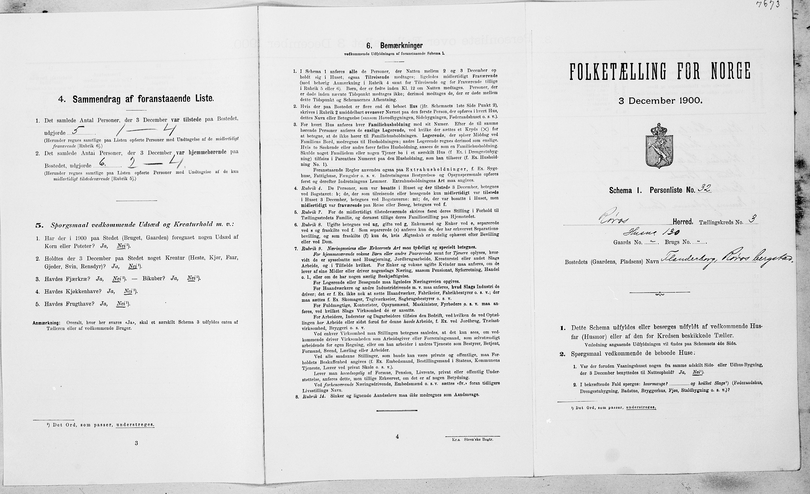 SAT, Folketelling 1900 for 1640 Røros herred, 1900, s. 330