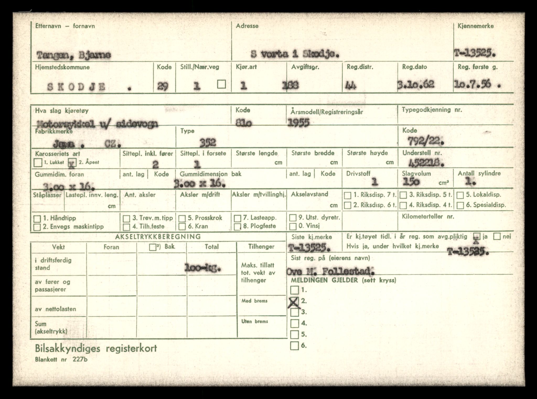 Møre og Romsdal vegkontor - Ålesund trafikkstasjon, AV/SAT-A-4099/F/Fe/L0039: Registreringskort for kjøretøy T 13361 - T 13530, 1927-1998, s. 2871