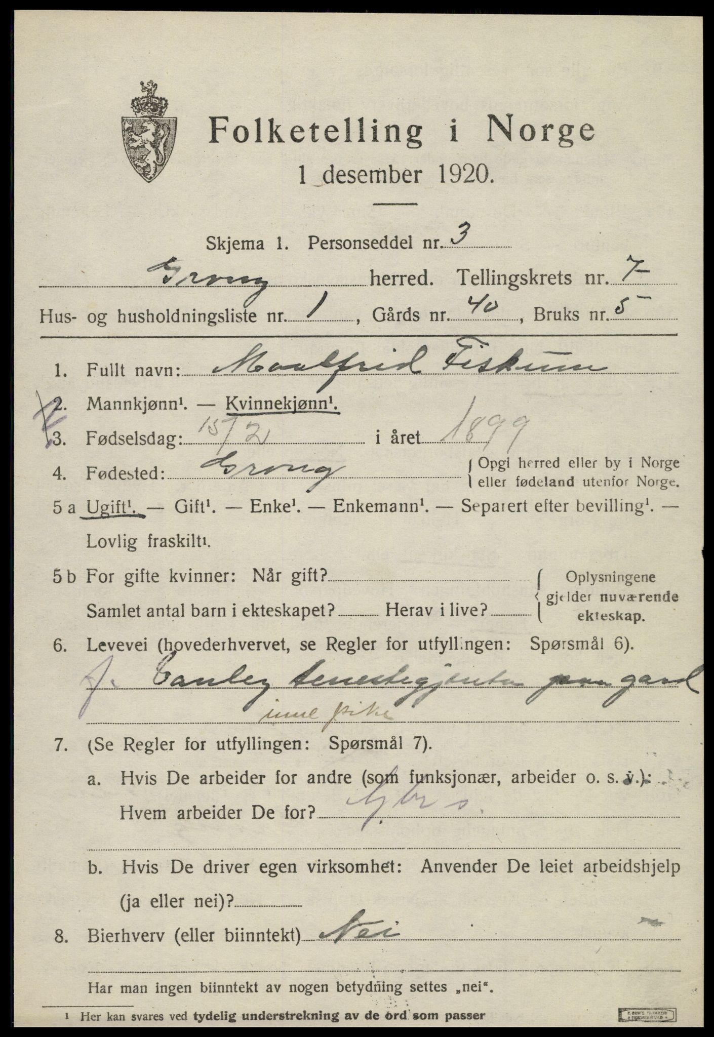 SAT, Folketelling 1920 for 1742 Grong herred, 1920, s. 4121