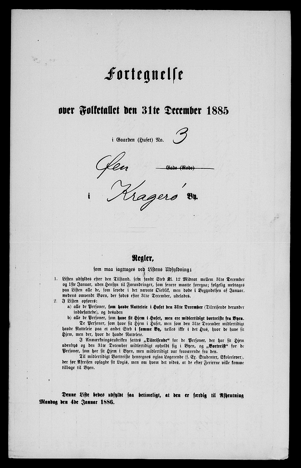 SAKO, Folketelling 1885 for 0801 Kragerø kjøpstad, 1885, s. 465