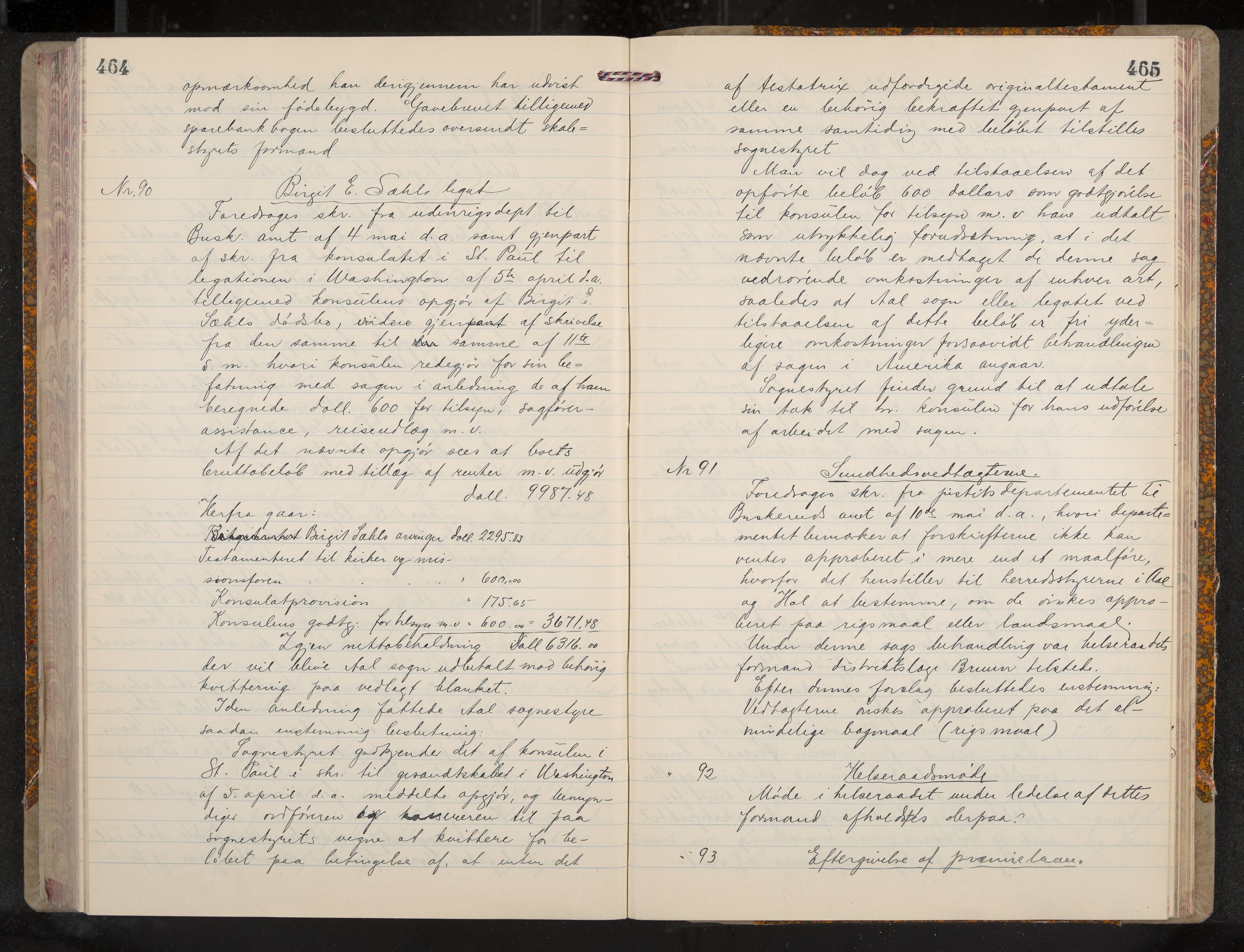 Ål formannskap og sentraladministrasjon, IKAK/0619021/A/Aa/L0005: Utskrift av møtebok, 1902-1910, s. 464-465