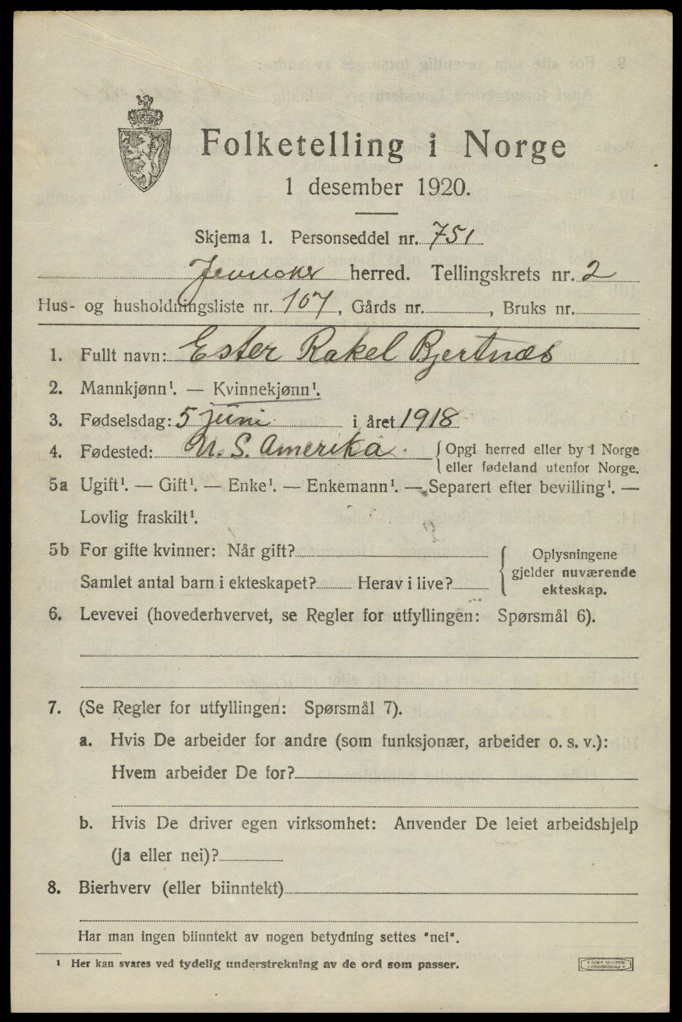 SAH, Folketelling 1920 for 0532 Jevnaker herred, 1920, s. 2901