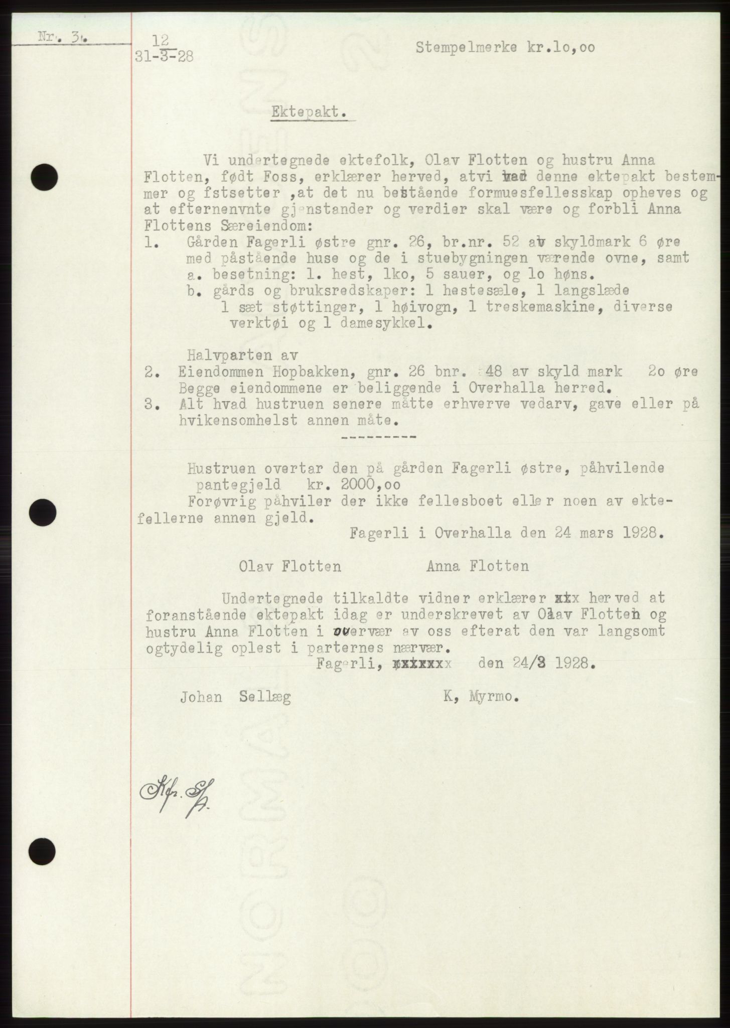 Namdal sorenskriveri, SAT/A-4133/1/2/2C: Pantebok nr. -, 1926-1930, Tingl.dato: 31.03.1928