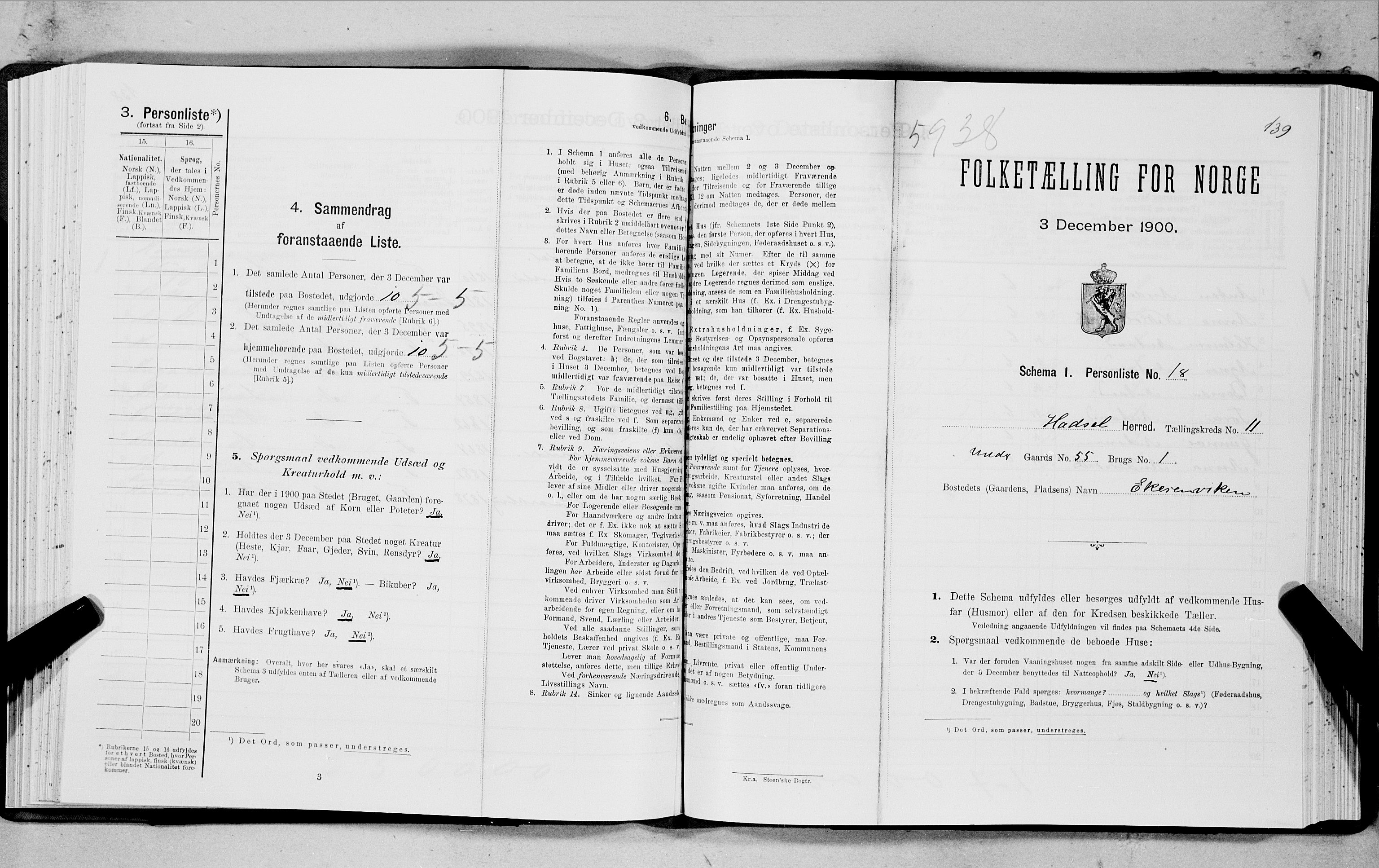 SAT, Folketelling 1900 for 1866 Hadsel herred, 1900, s. 949