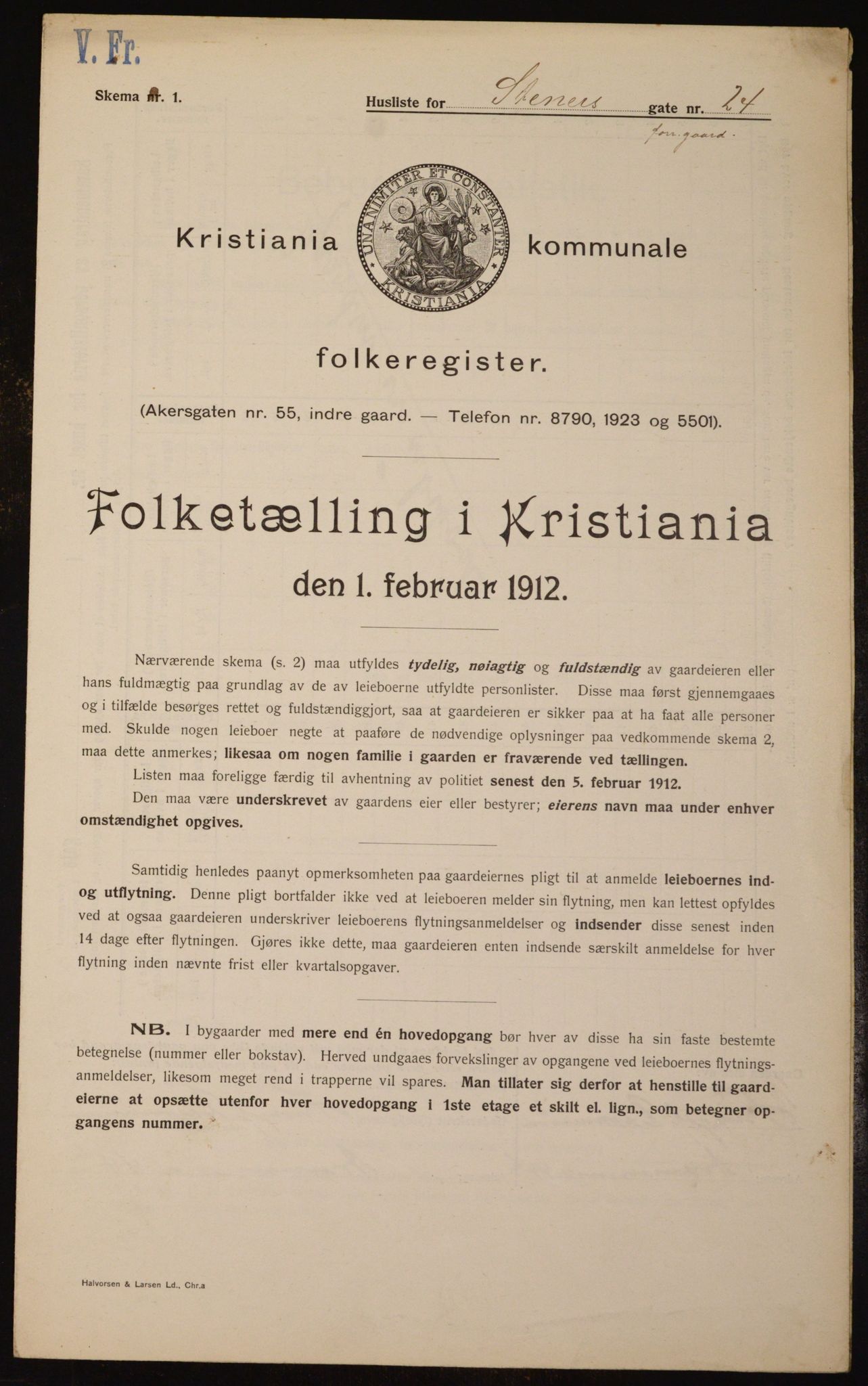 OBA, Kommunal folketelling 1.2.1912 for Kristiania, 1912, s. 101632