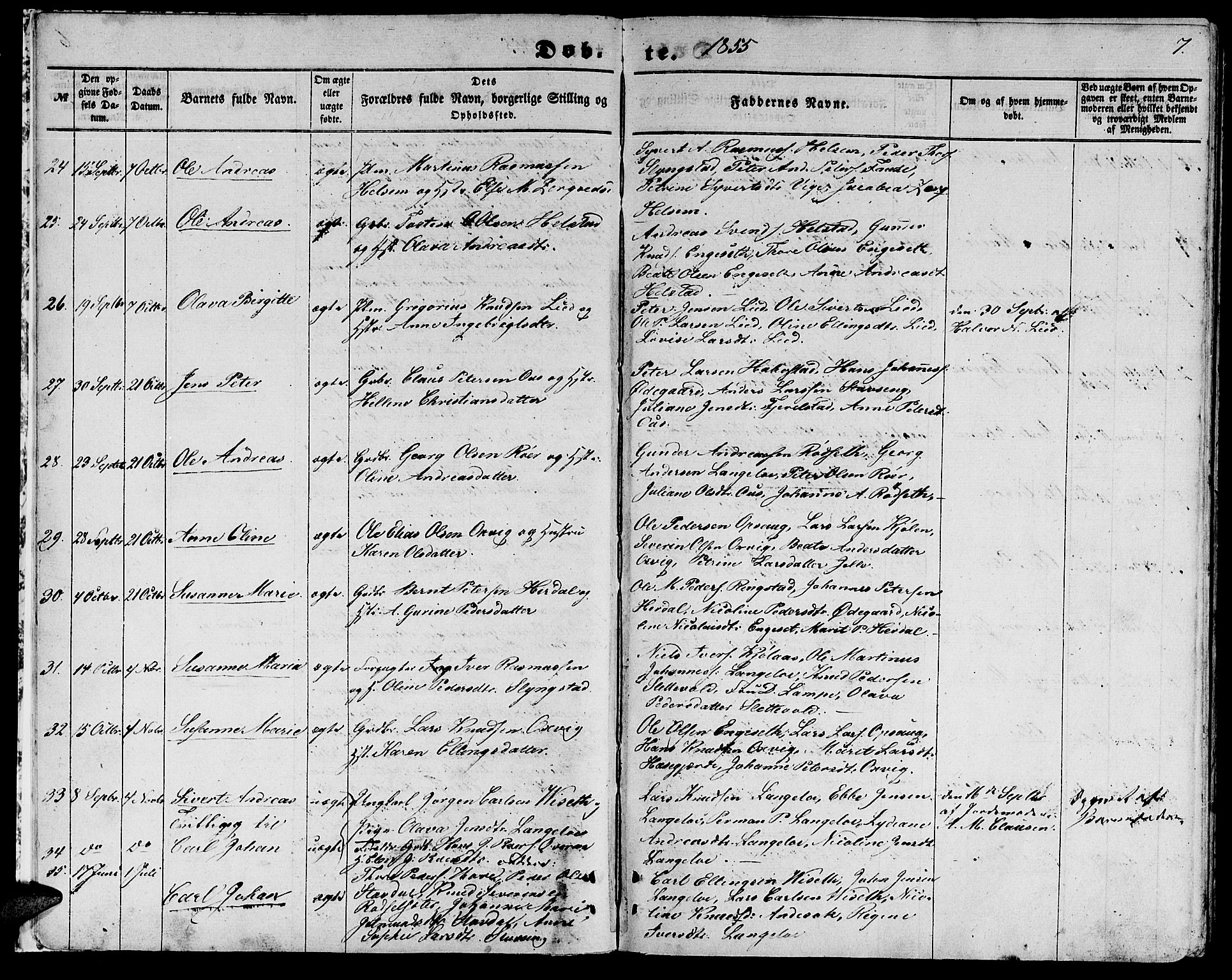 Ministerialprotokoller, klokkerbøker og fødselsregistre - Møre og Romsdal, AV/SAT-A-1454/520/L0291: Klokkerbok nr. 520C03, 1854-1881, s. 7