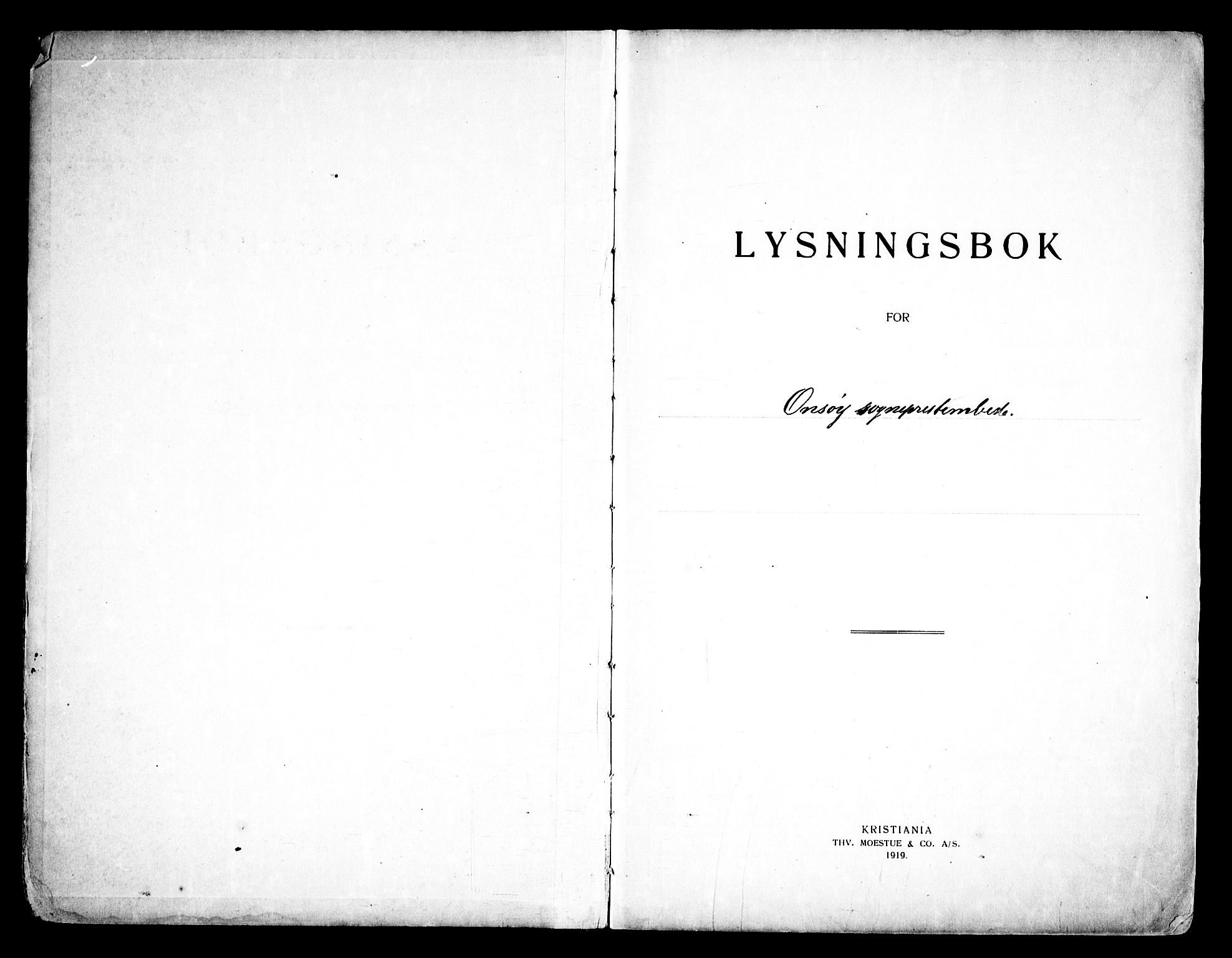 Onsøy prestekontor Kirkebøker, SAO/A-10914/H/Ha/L0001: Lysningsprotokoll nr. I 1, 1919-1956