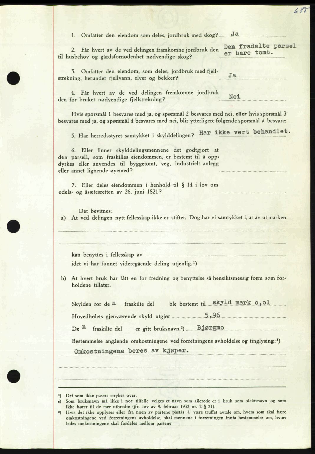 Nordmøre sorenskriveri, AV/SAT-A-4132/1/2/2Ca: Pantebok nr. A115, 1950-1950, Dagboknr: 2285/1950