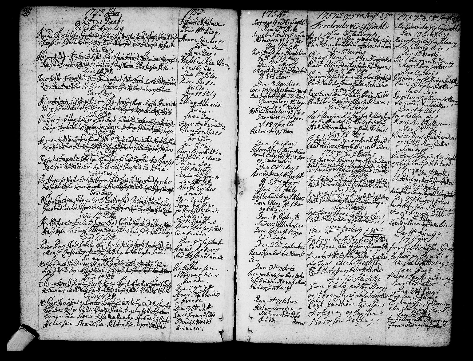 Sigdal kirkebøker, SAKO/A-245/F/Fa/L0001: Ministerialbok nr. I 1, 1722-1777, s. 25-26