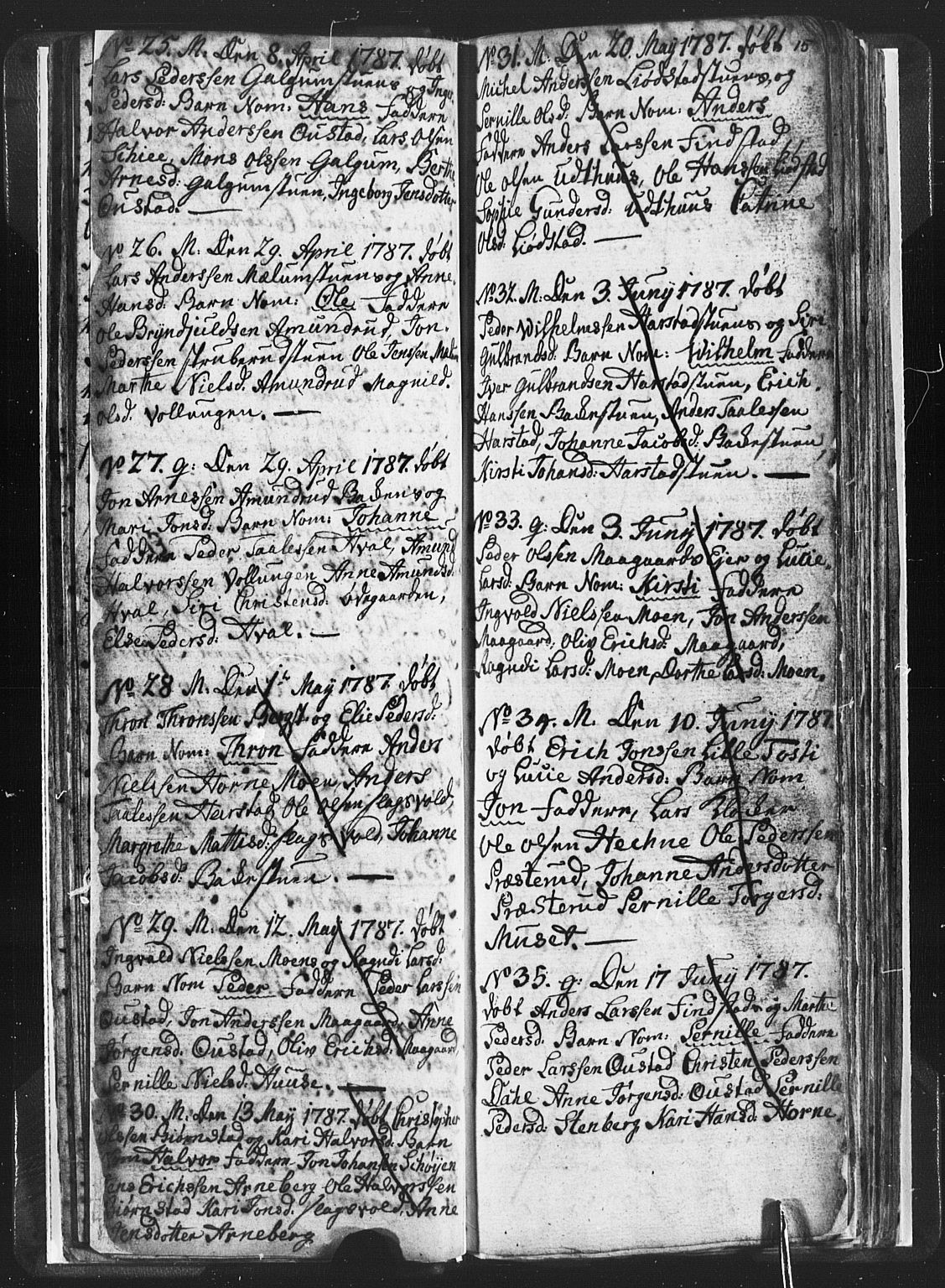 Romedal prestekontor, SAH/PREST-004/L/L0001: Klokkerbok nr. 1, 1785-1794, s. 15